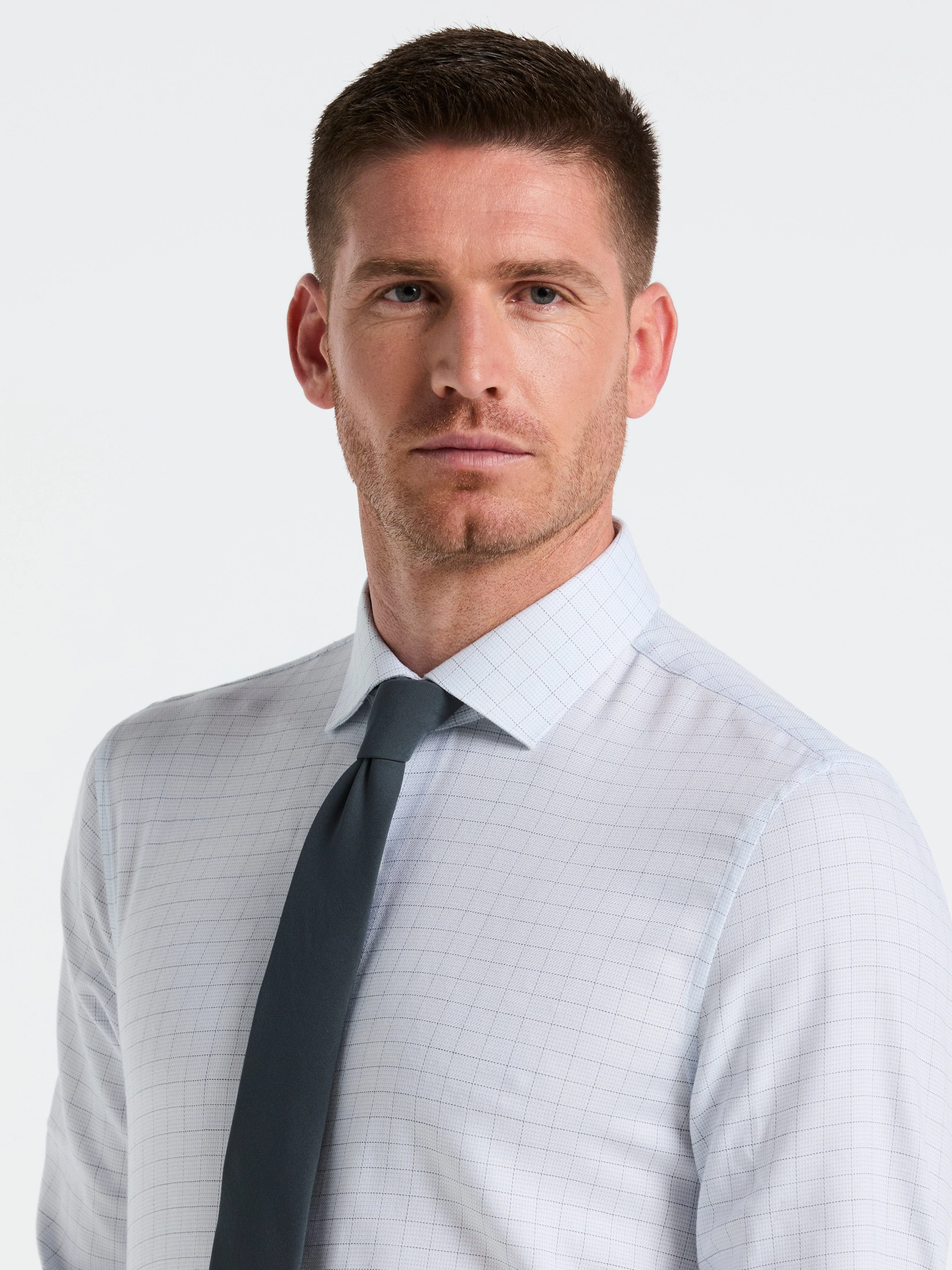 Stretch Checkered Dress Shirt - Image 3