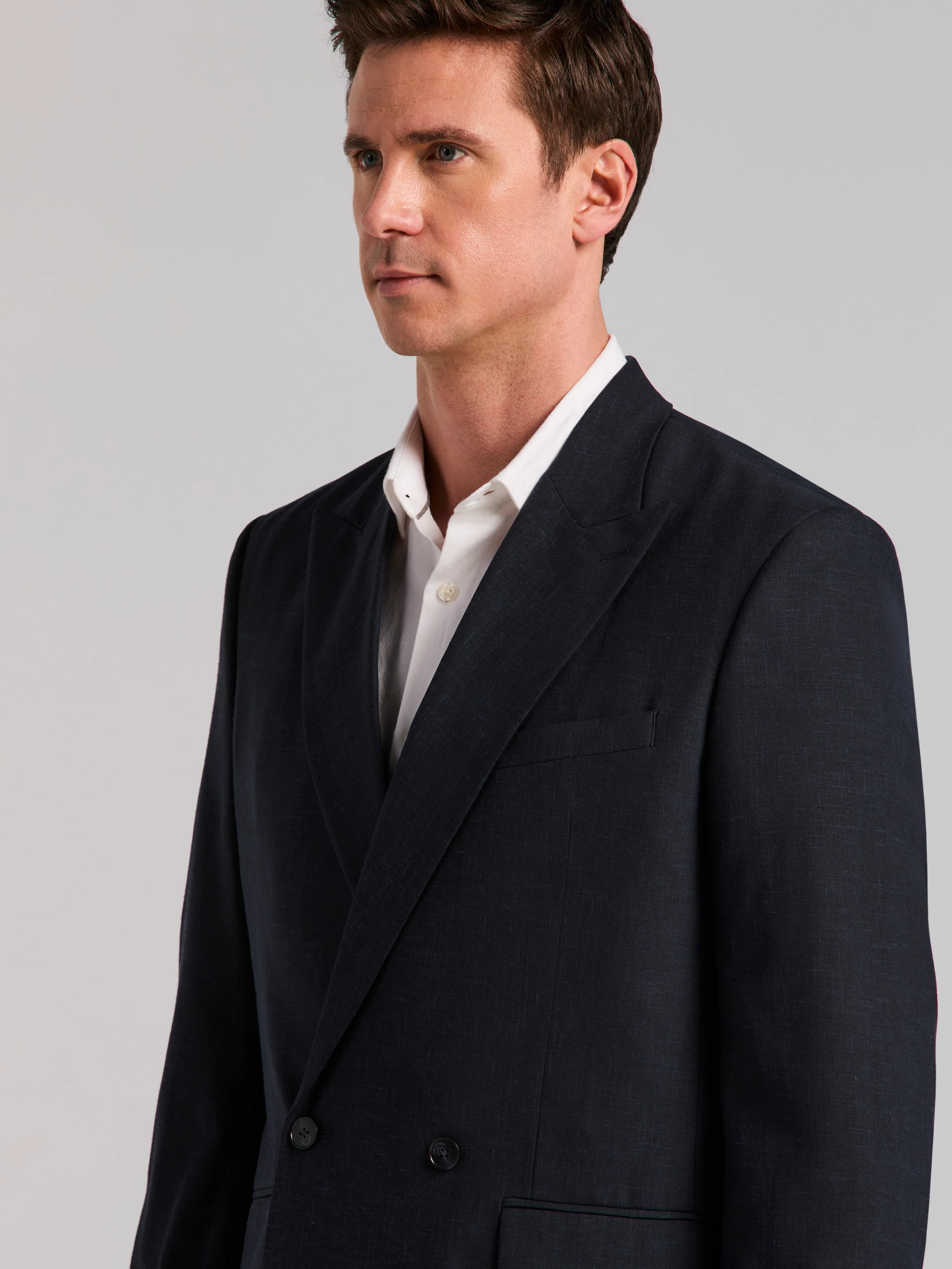 Stretch Double Breasted Suit Jacket - Image 2