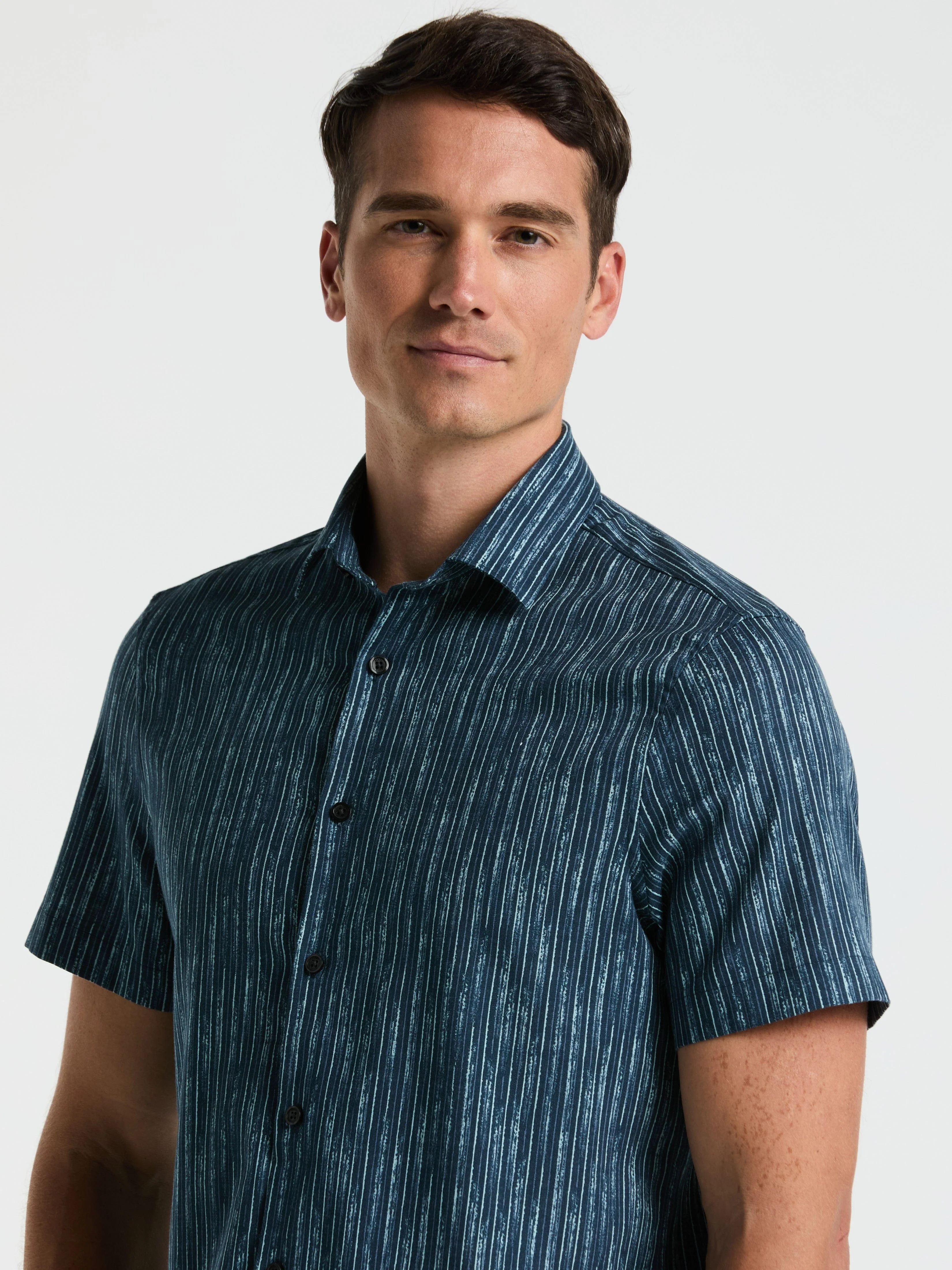 Short Sleeve Button Down Striped Shirt - Image 3