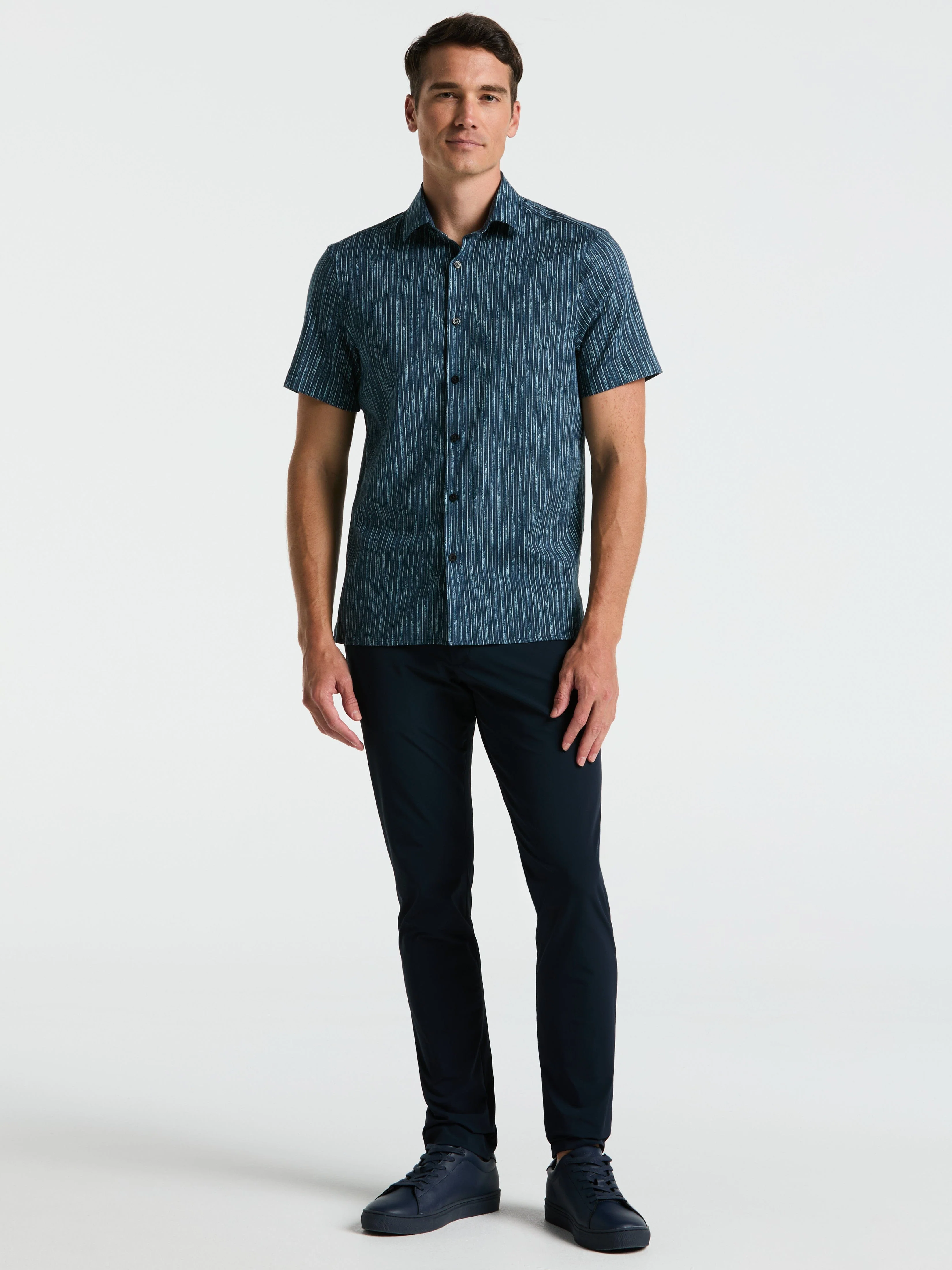 Short Sleeve Button Down Striped Shirt - Image 4