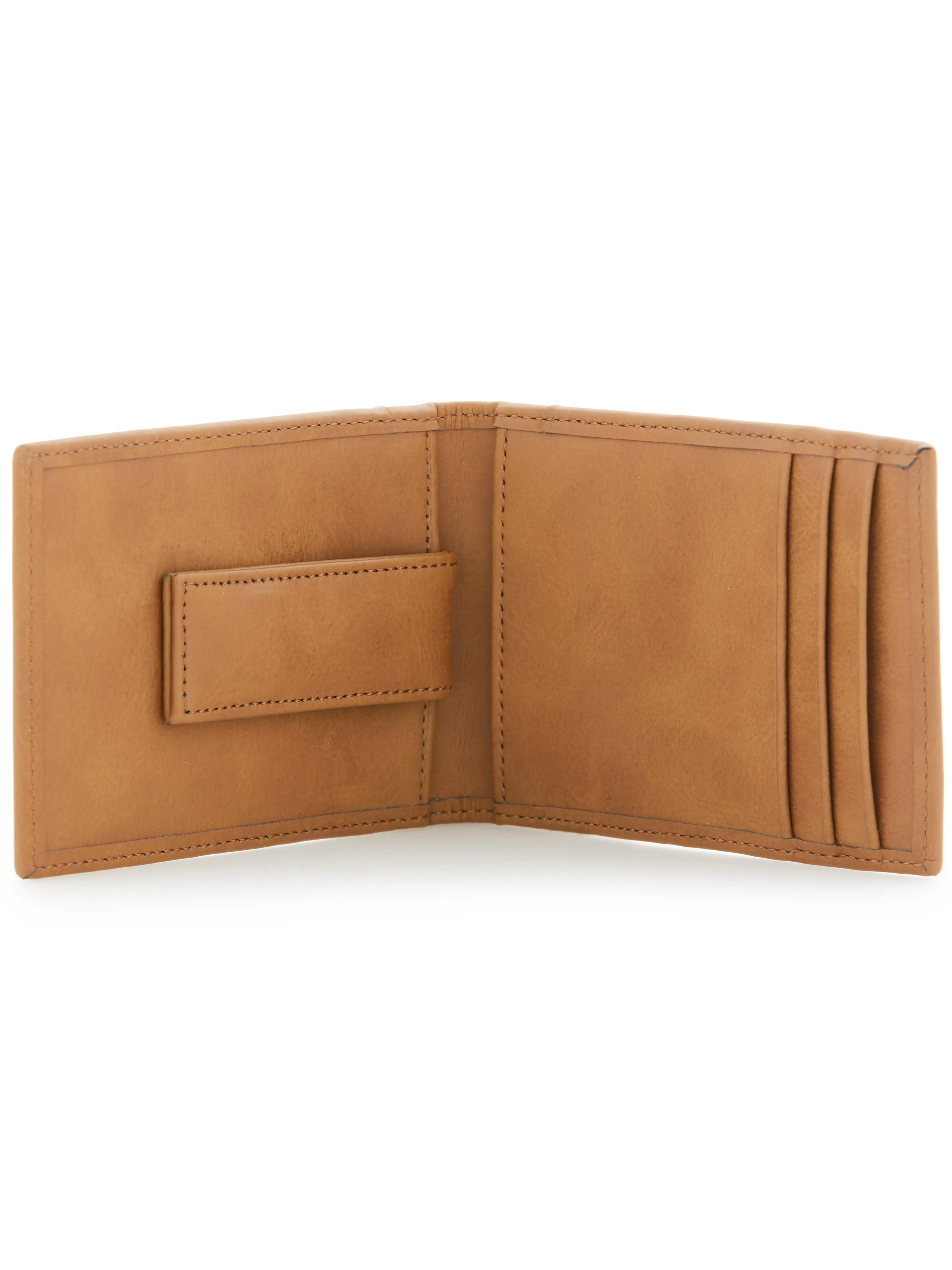 Tan Leather Money Clip Wallet - Image 2