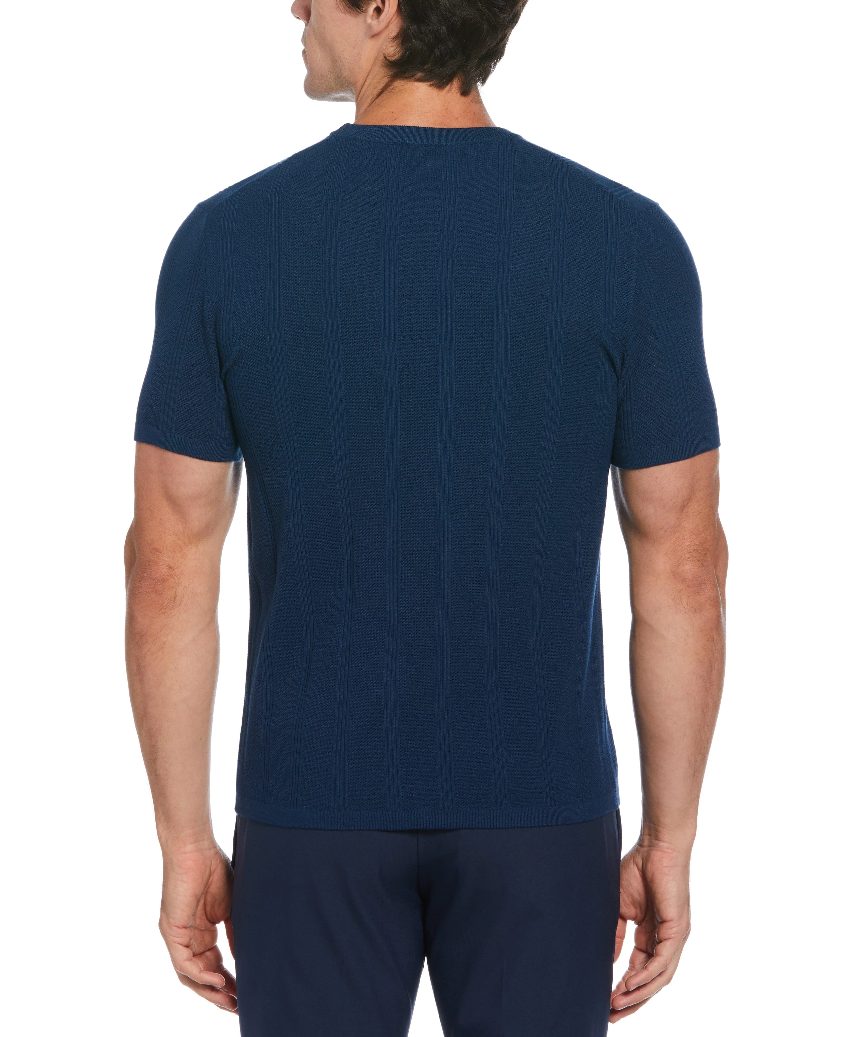 Tech Knit Striped Crew Neck Shirt - Image 2