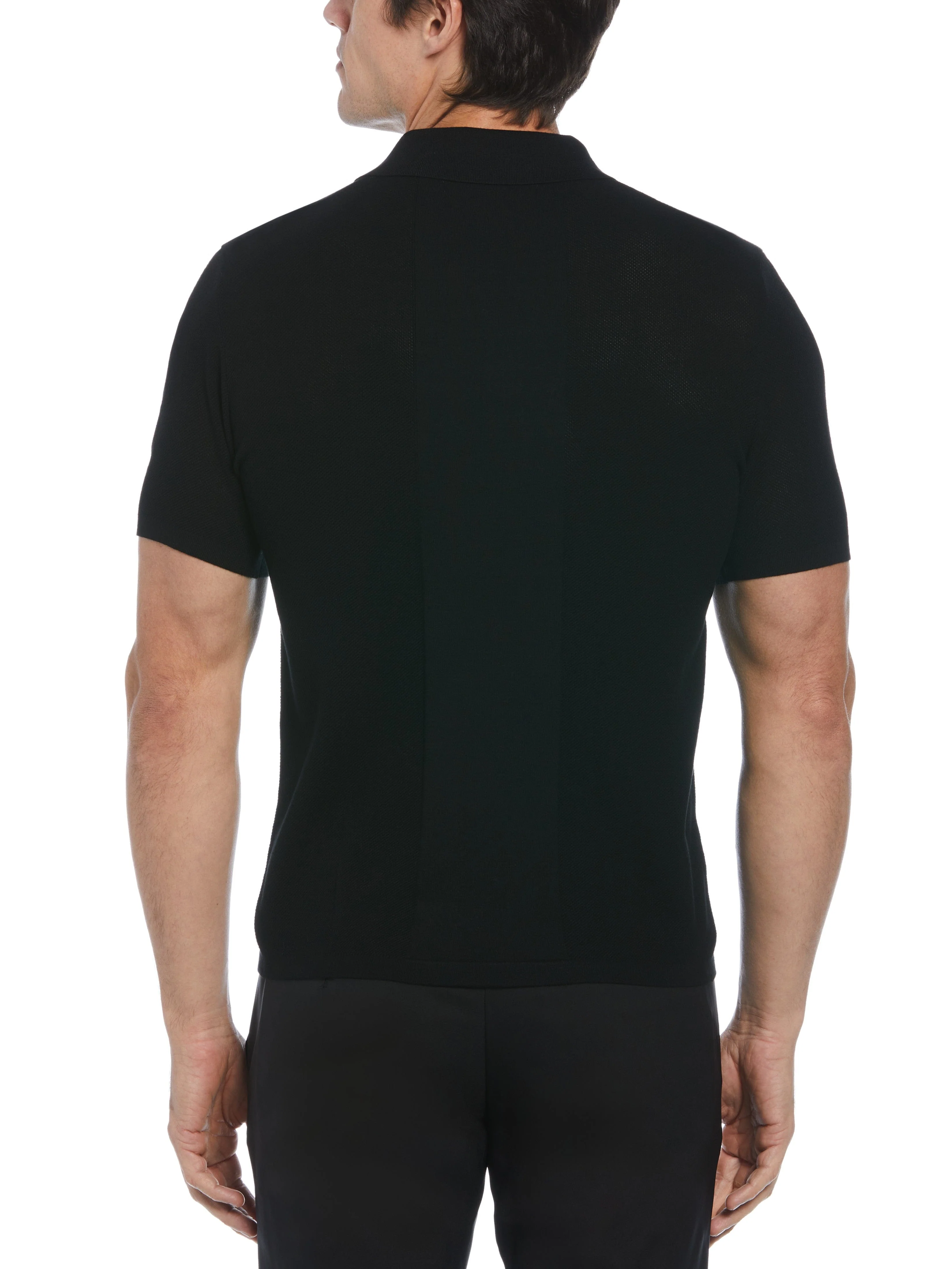Solid Tech Knit Texture Polo - Image 2
