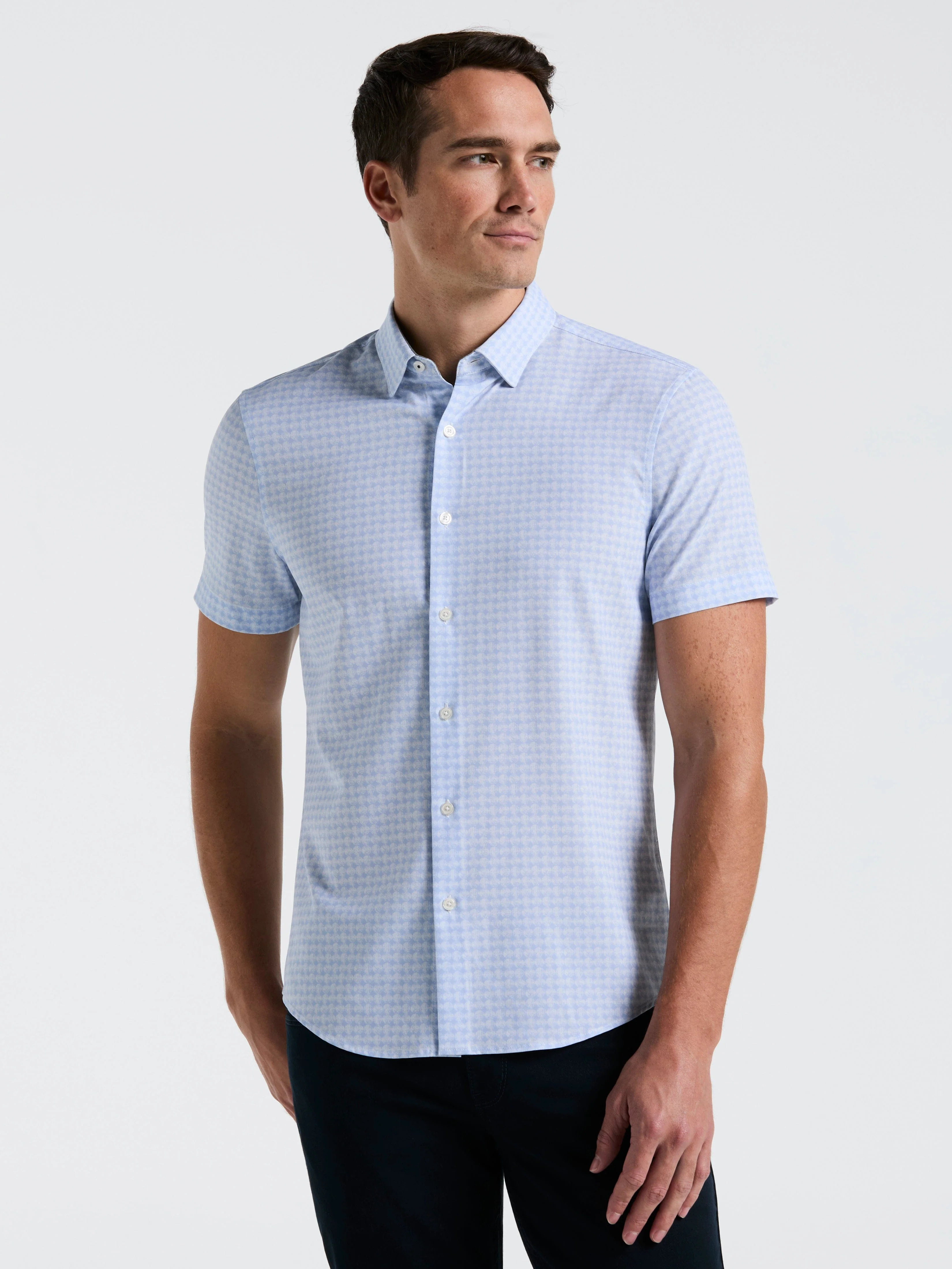 Textured Dot Slim Fit Shirt - Image 3
