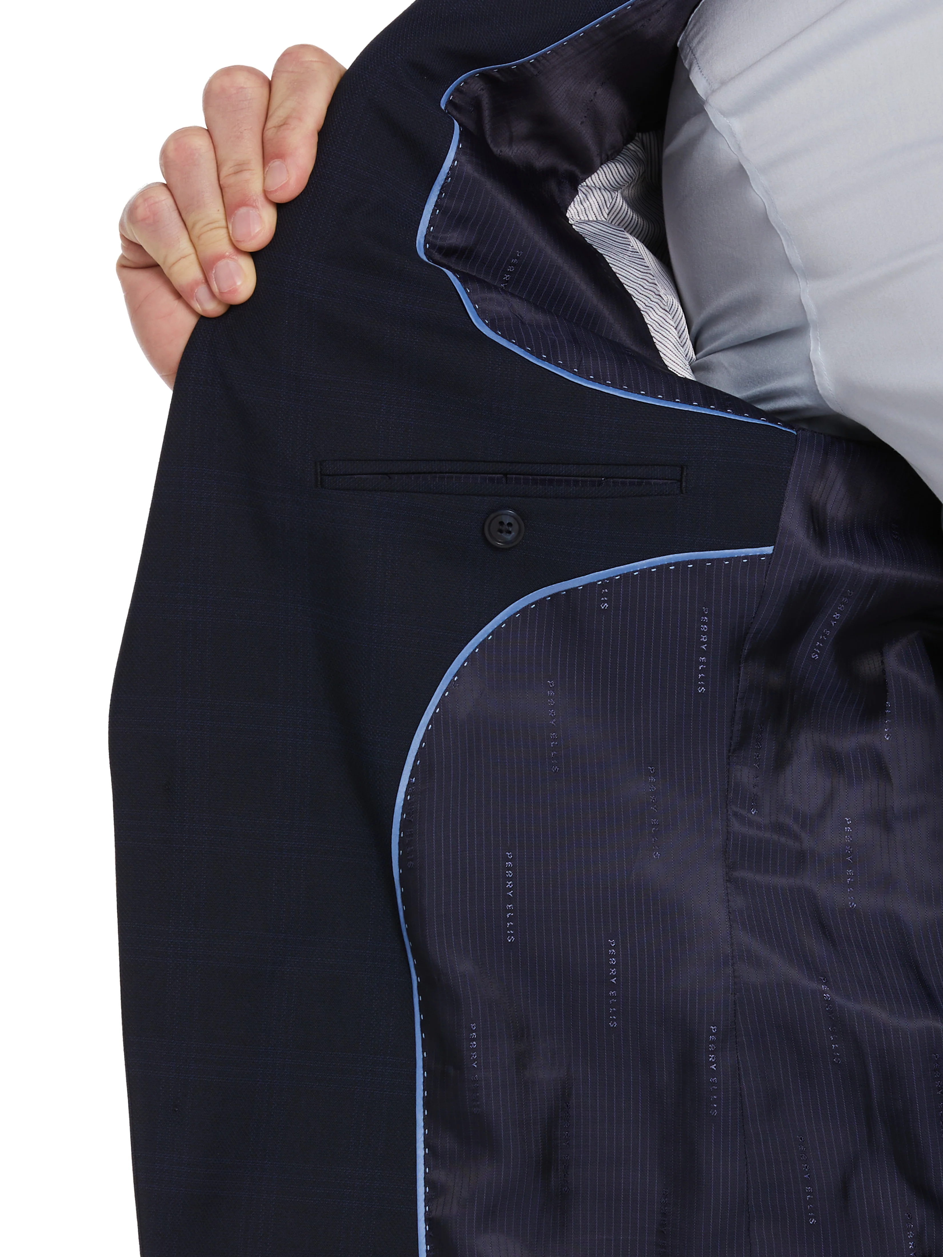 Slim Fit Plaid Suit Jacket - Image 3