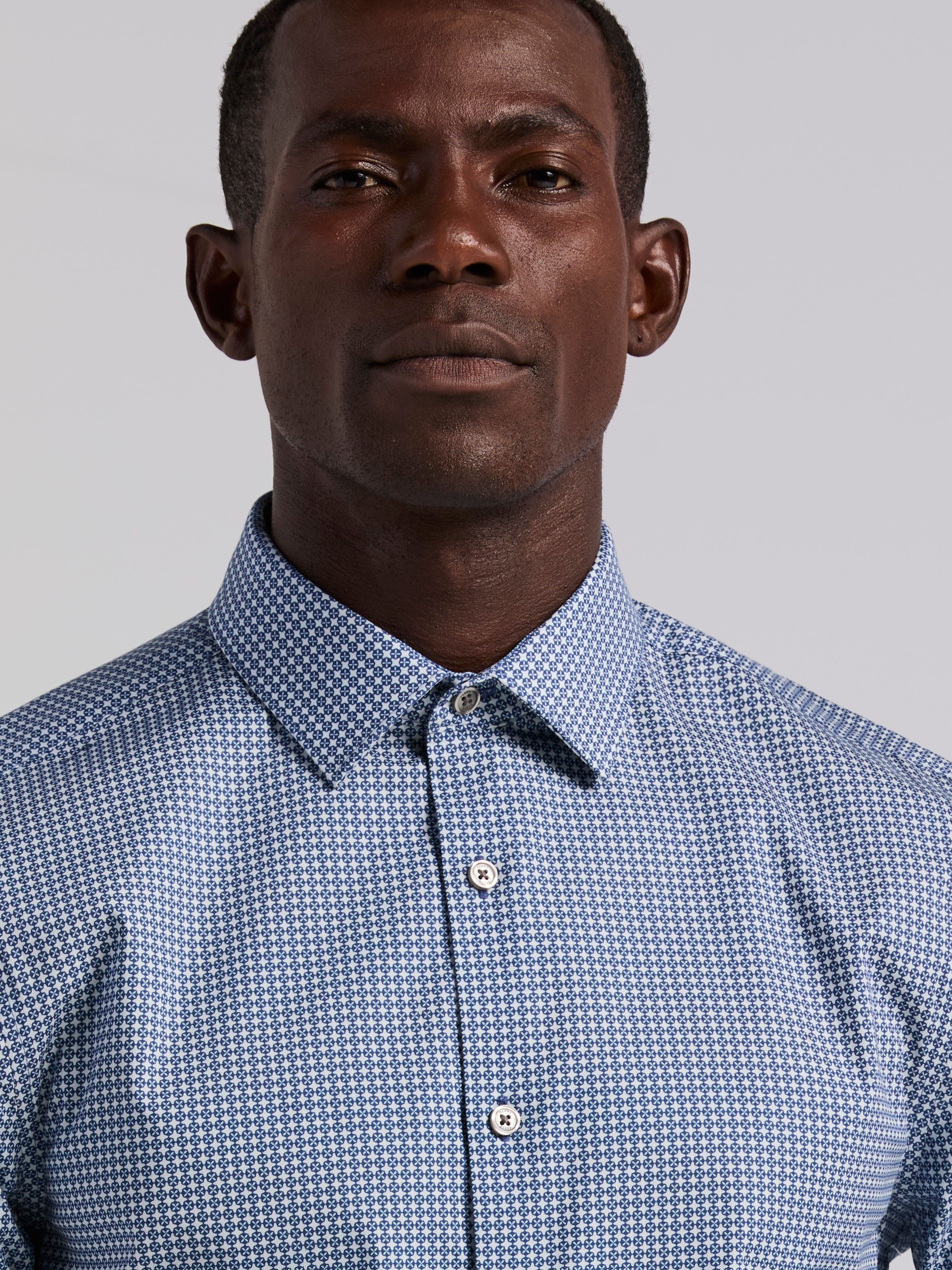 Tile Geo Print Cotton Shirt - Image 3