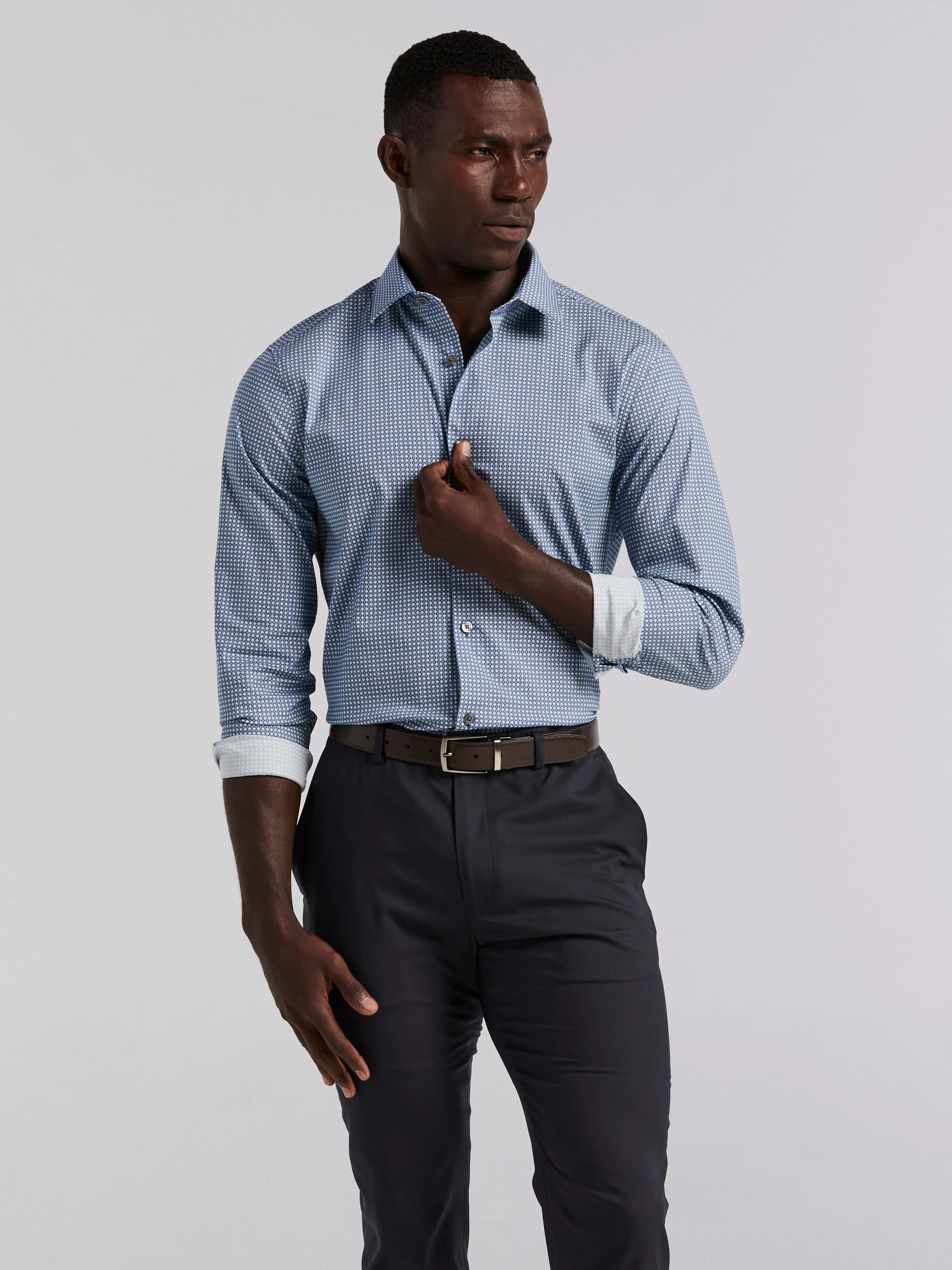 Tile Geo Print Cotton Shirt - Image 4