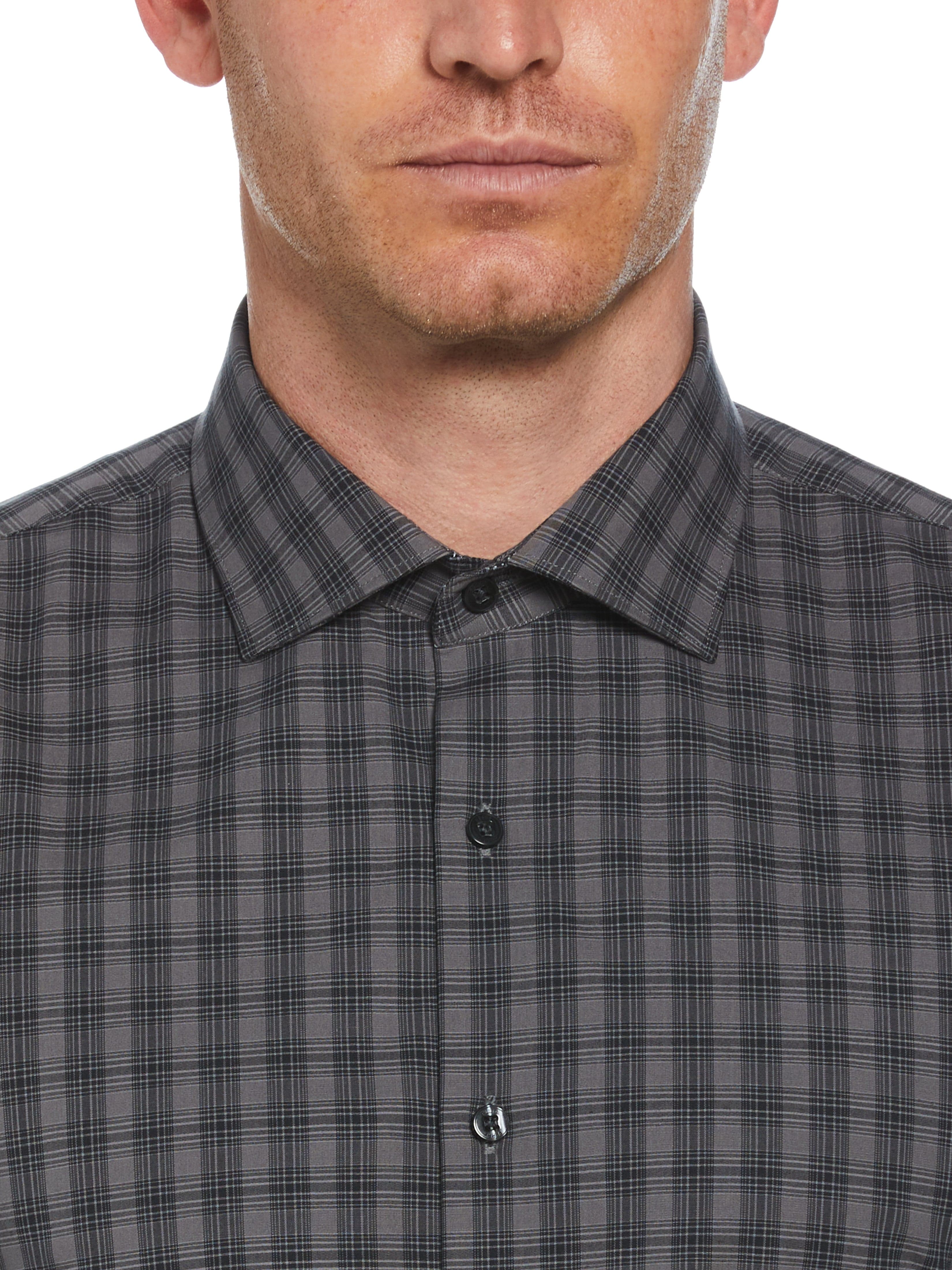 Slim Fit Tonal Checkered Button-Down Plaid Dress Shirt - Image 2