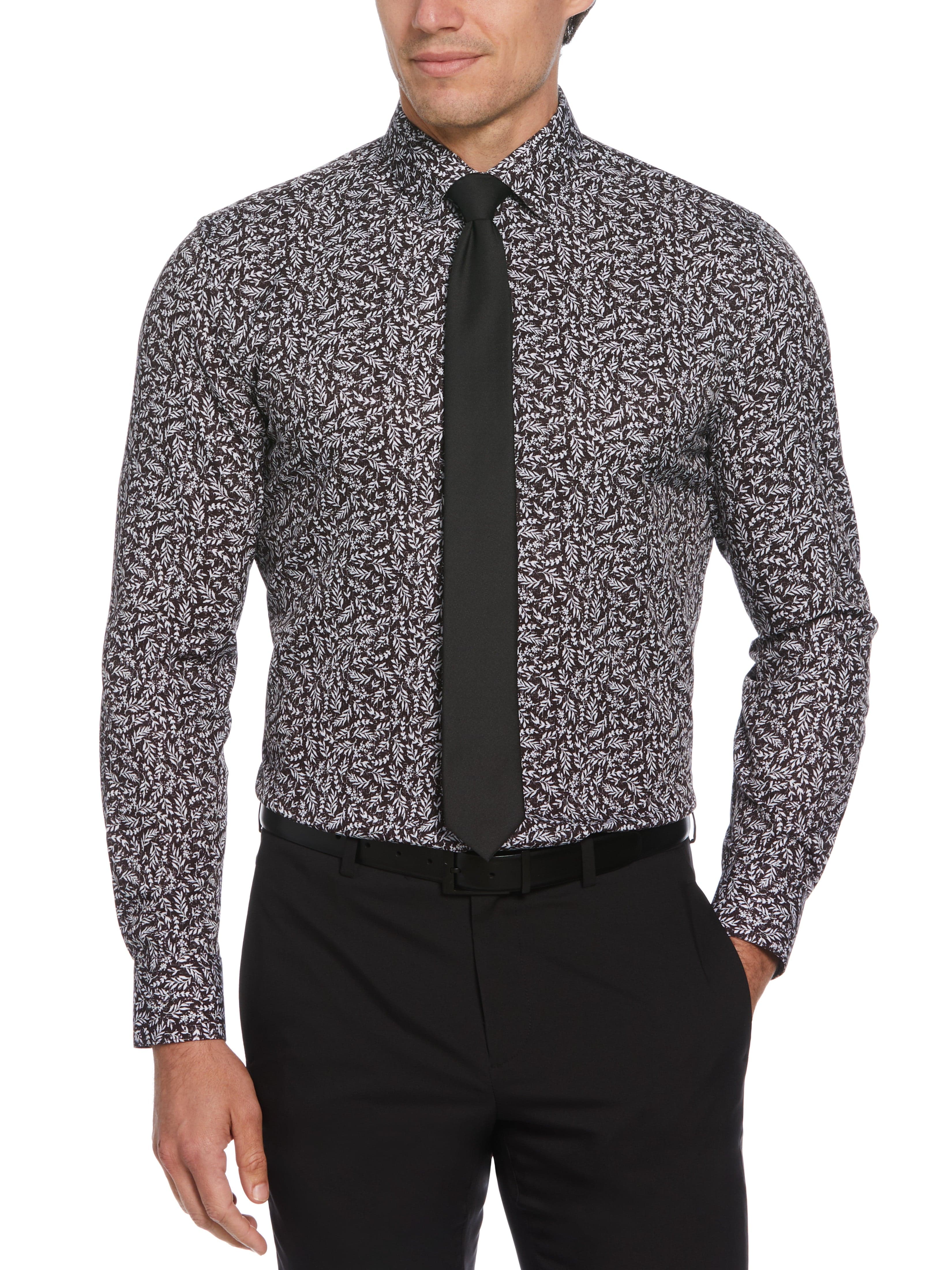 Slim Fit Total Stretch Flower Print Dress Shirt