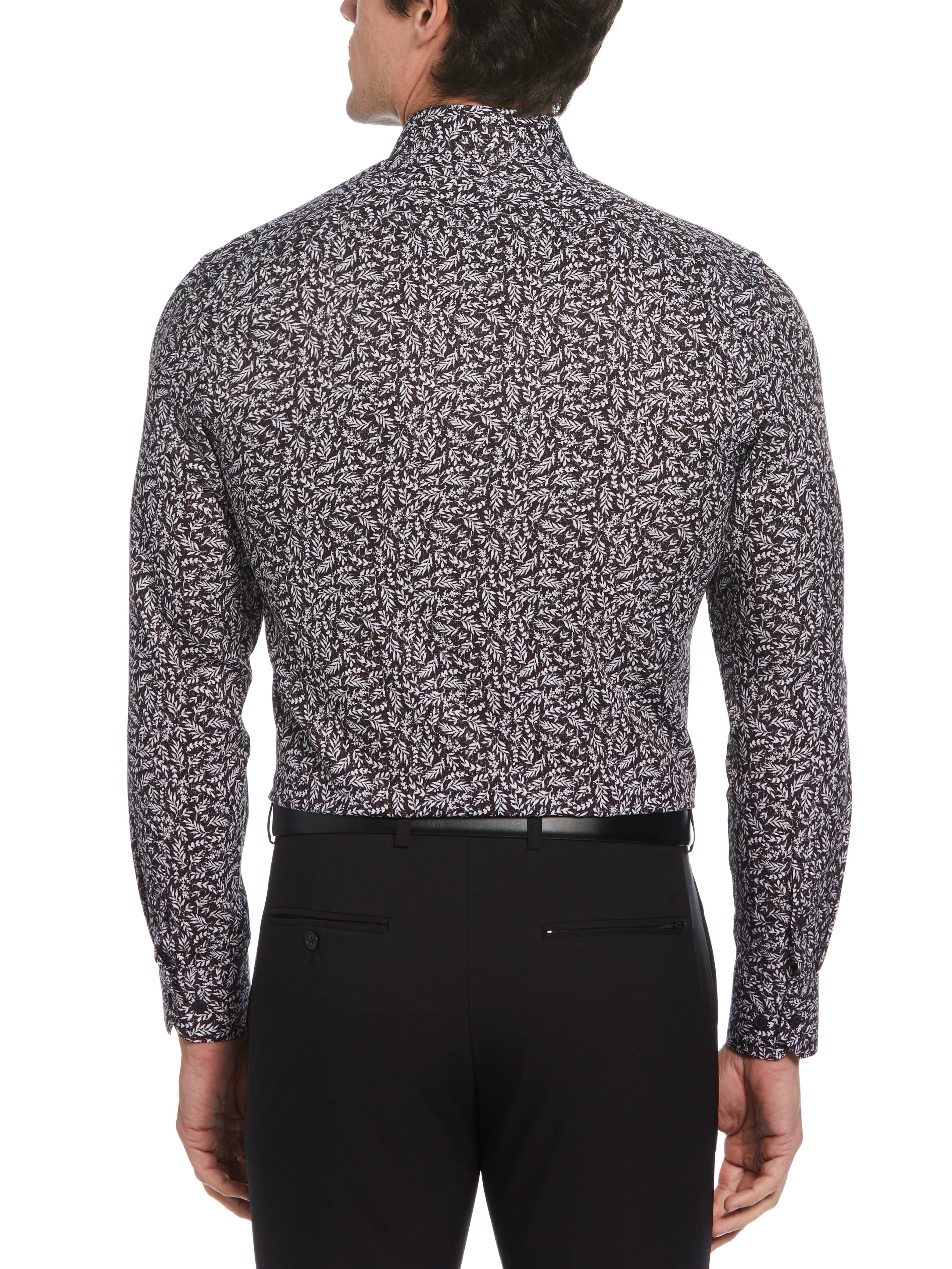 Slim Fit Total Stretch Flower Print Dress Shirt - Image 3