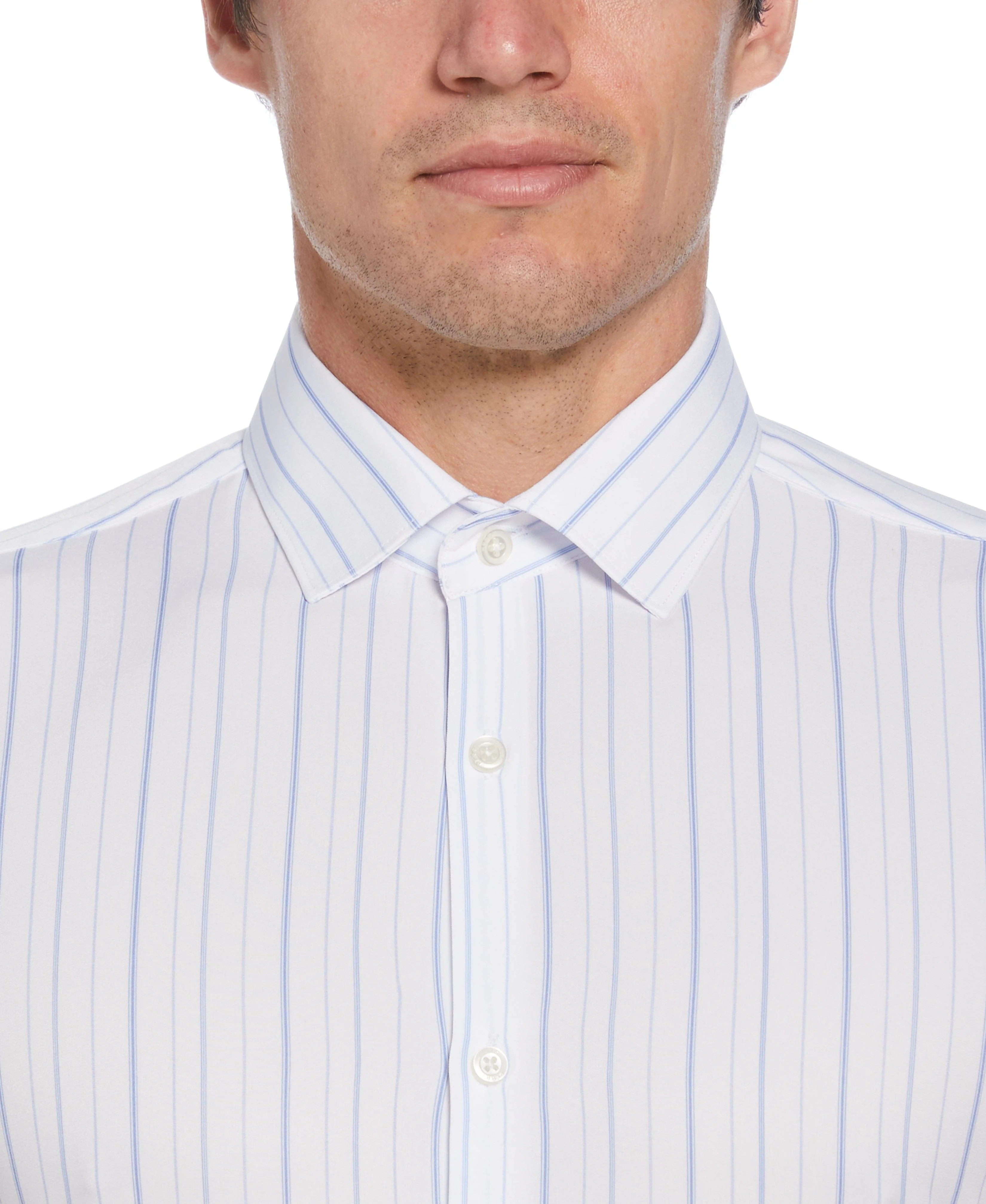 Slim Fit Total Stretch Thin Striped Print Shirt - Image 3