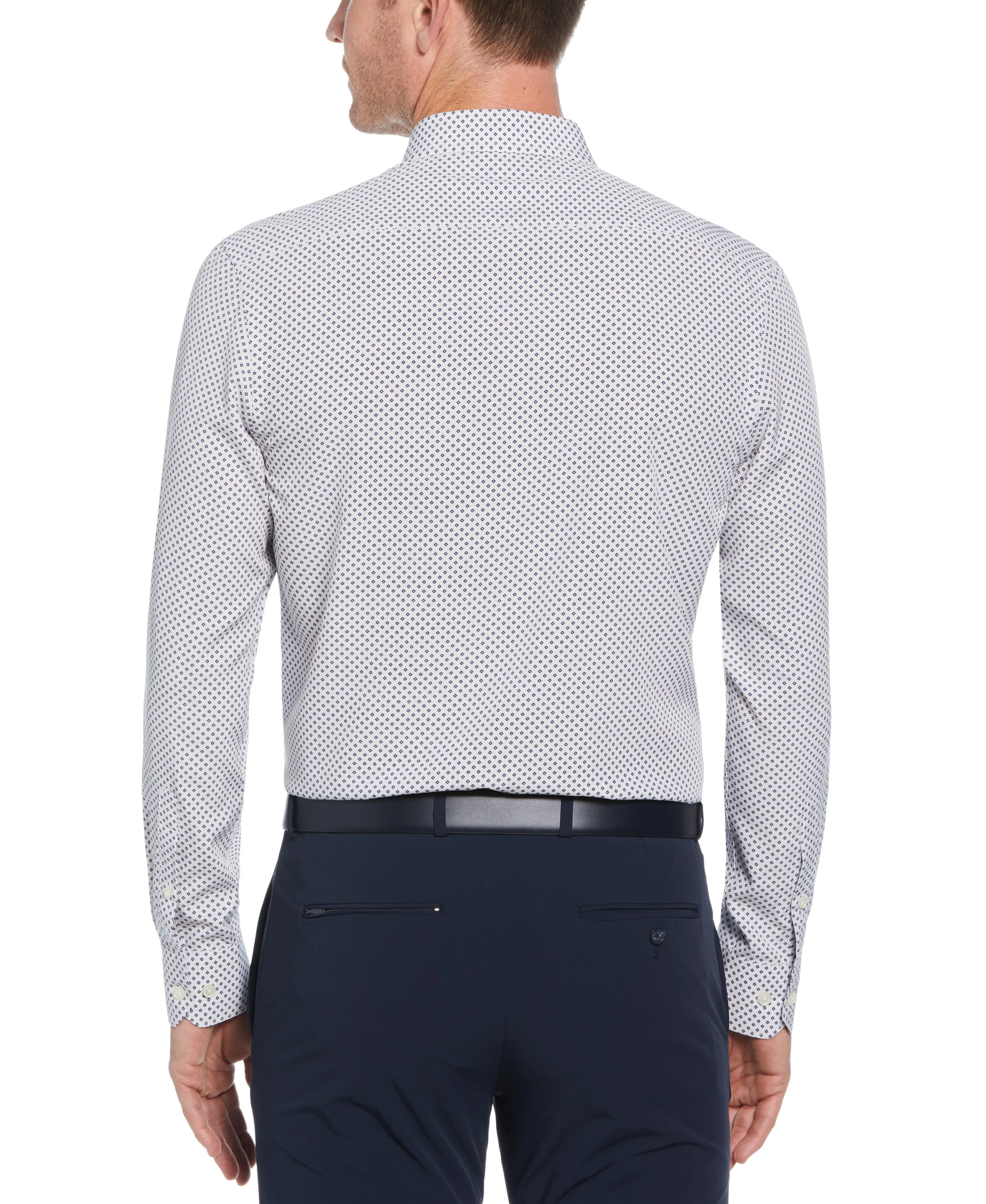 Slim Fit Total Stretch Diamond Print Dress Shirt - Image 2
