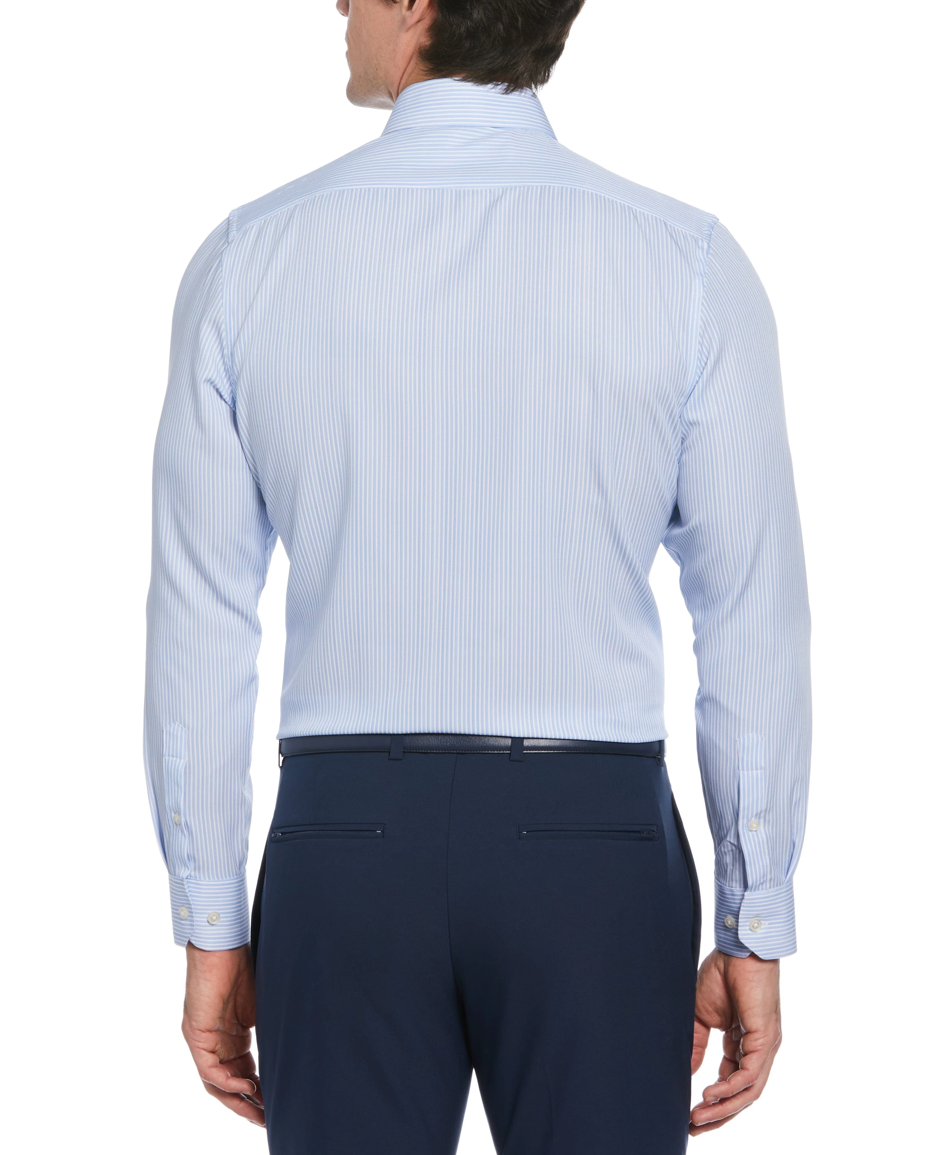 Slim Fit Total Stretch light Striped Print Dress Shirt - Image 2