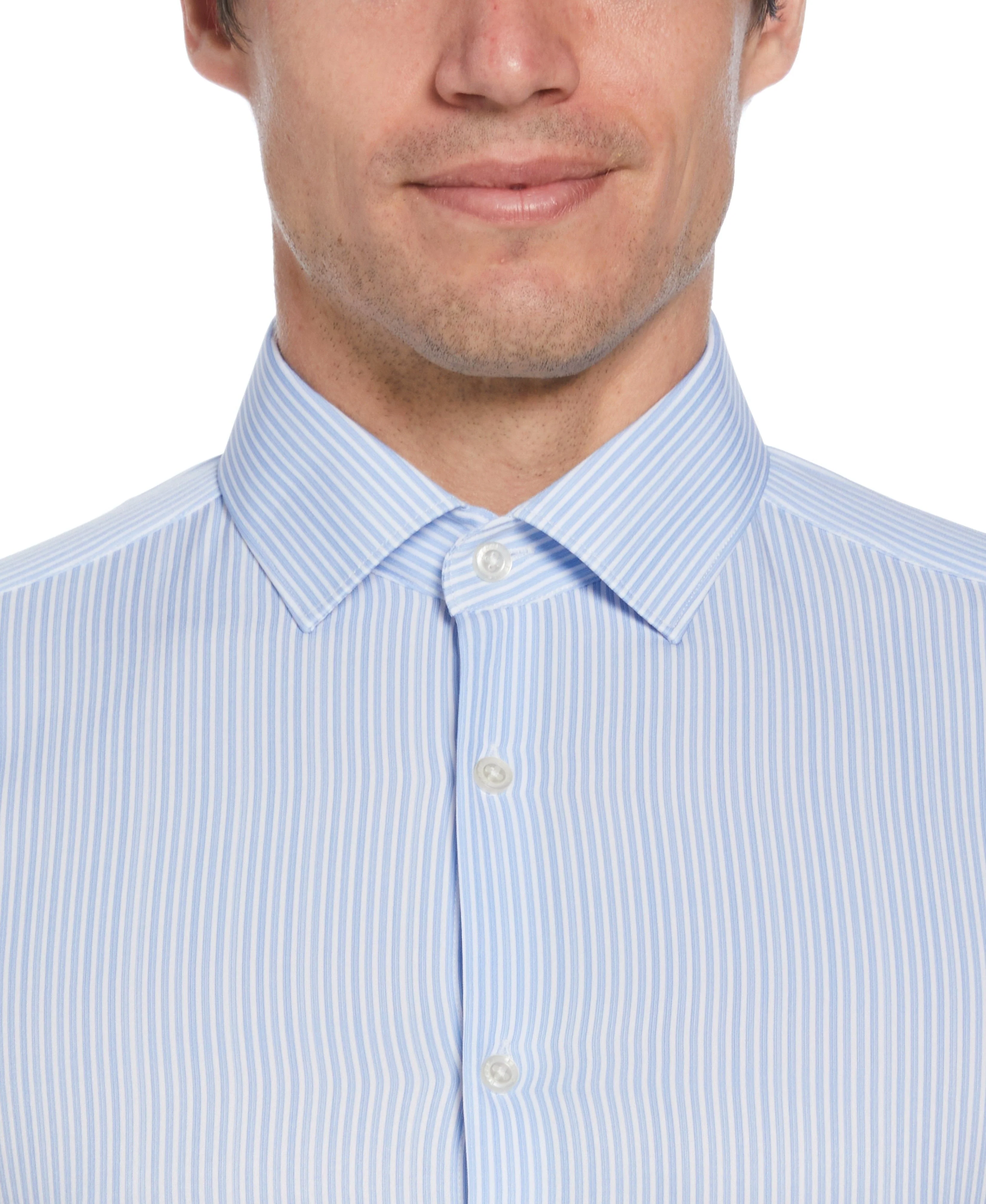 Slim Fit Total Stretch light Striped Print Dress Shirt - Image 3