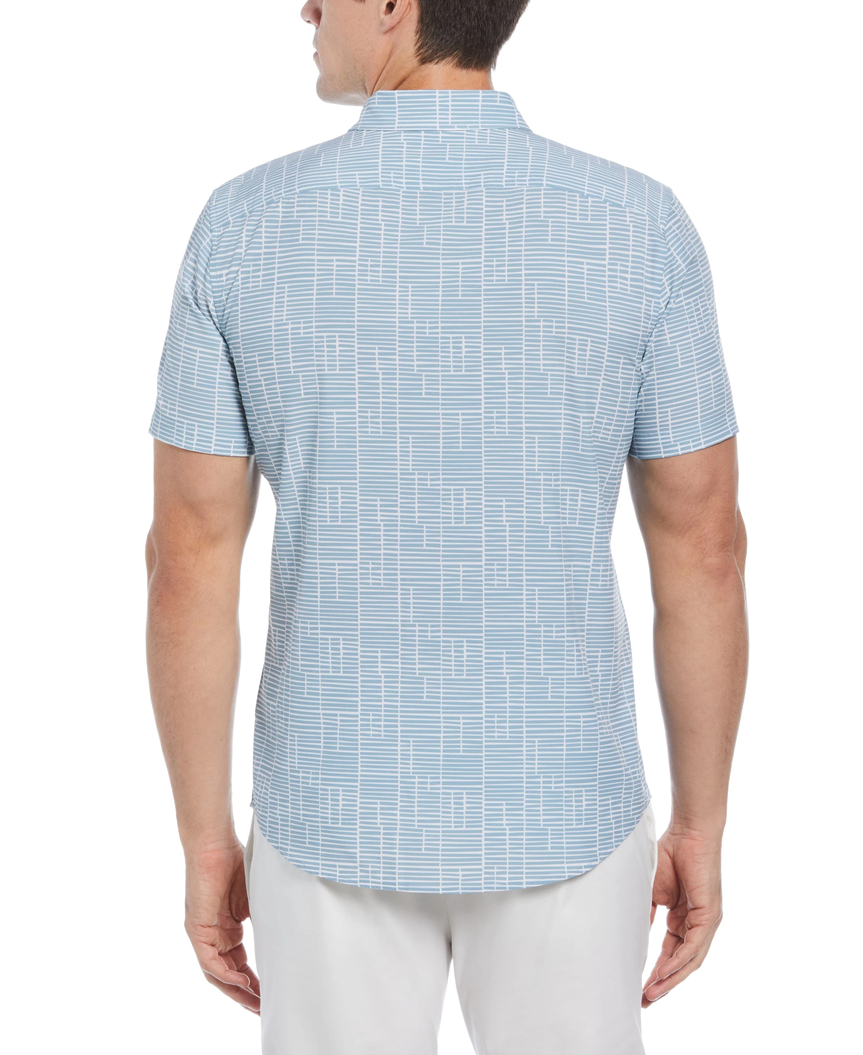 Total Stretch Slim Fit Geo Tile Print Shirt - Image 2