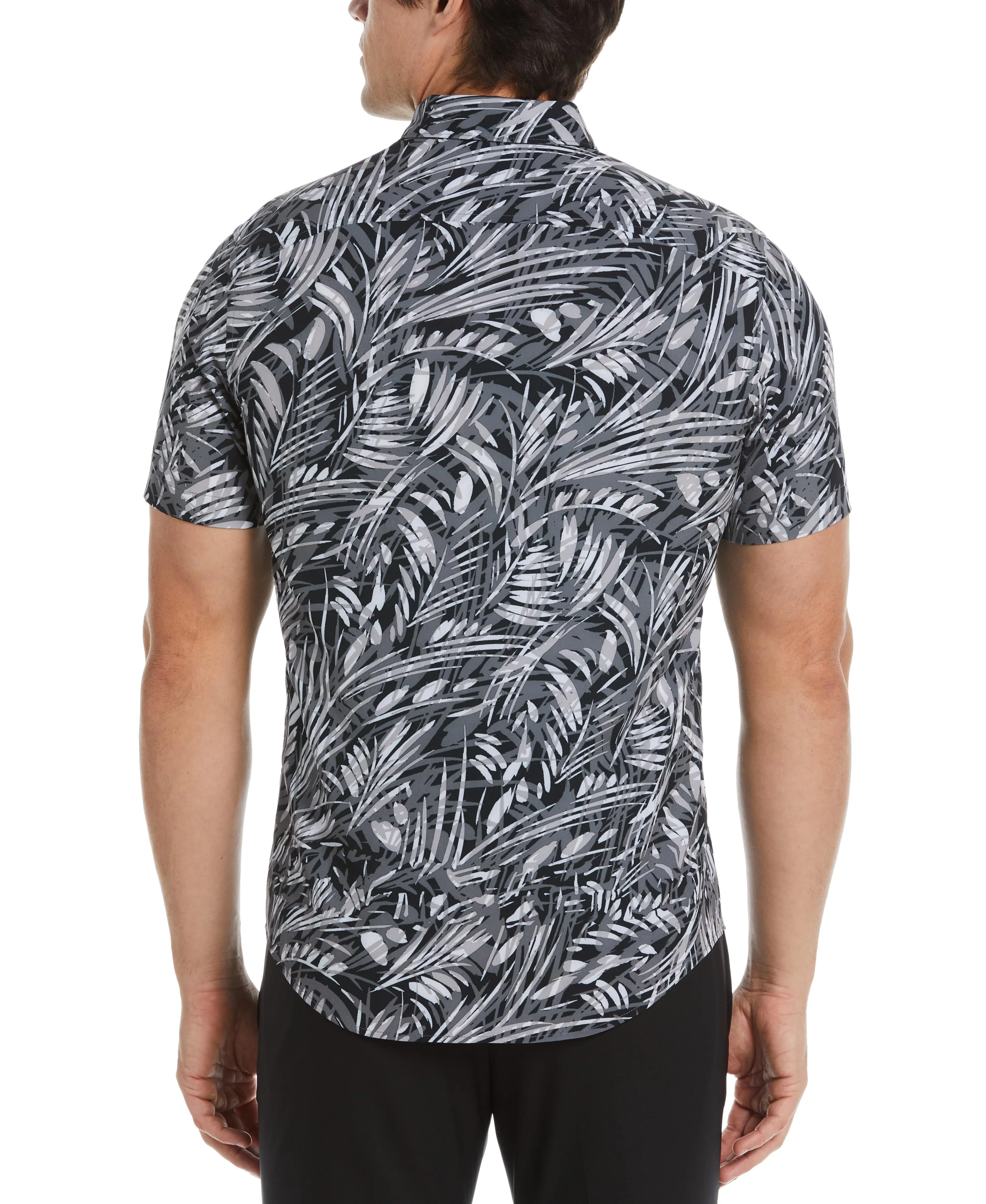 Total Stretch Slim Fit Leaf Print Shirt - Image 2