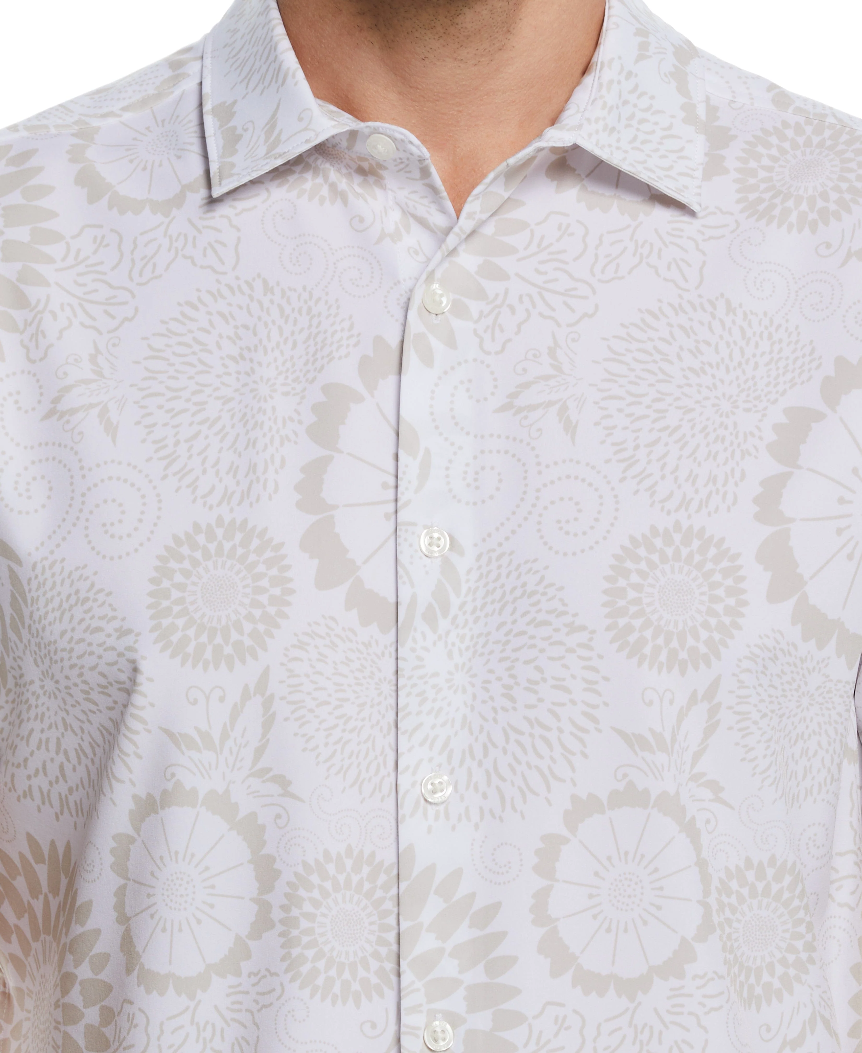 Total Stretch Tonal Floral Print Shirt - Image 3