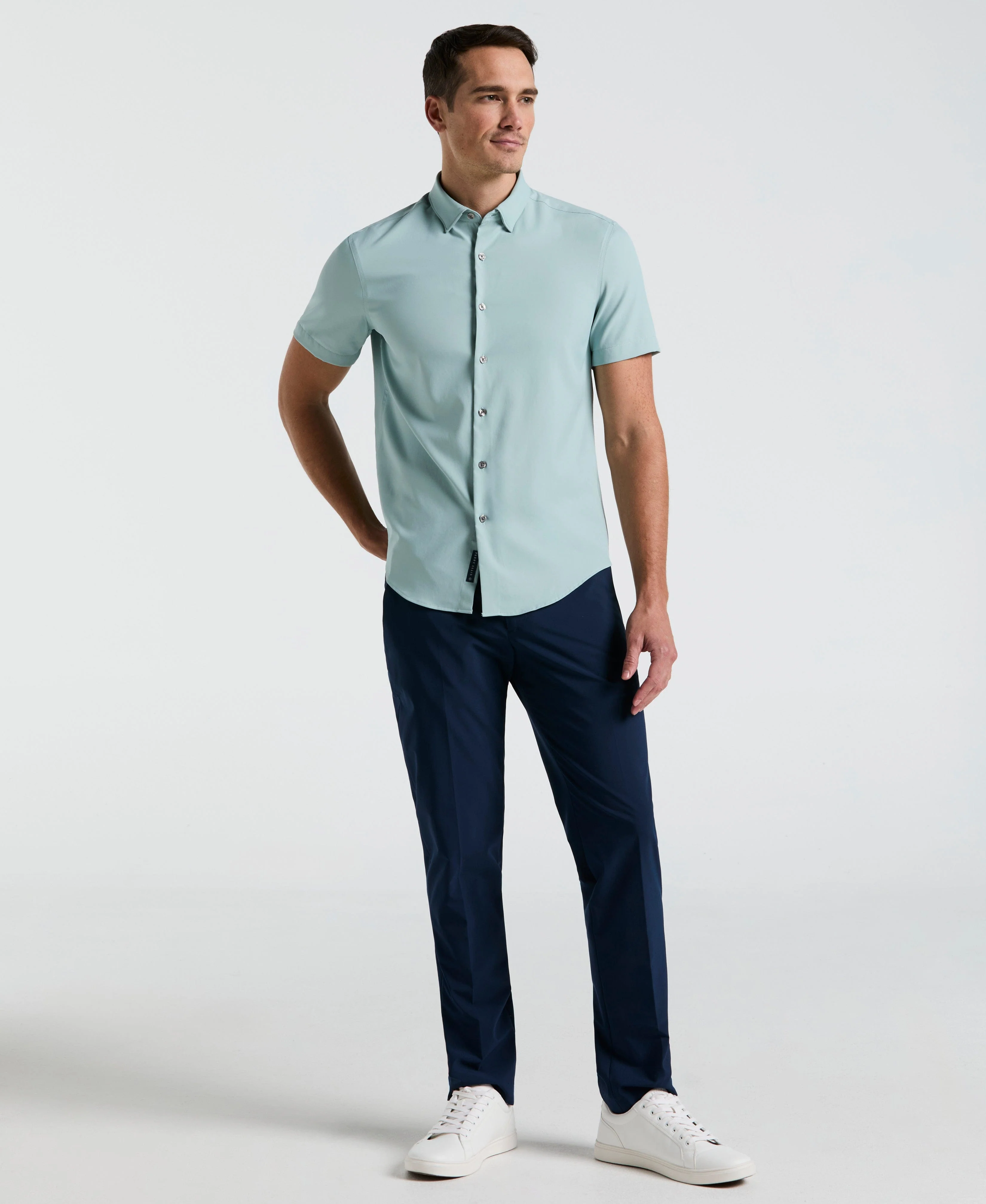 Slim Fit Total Stretch Solid Shirt - Image 4