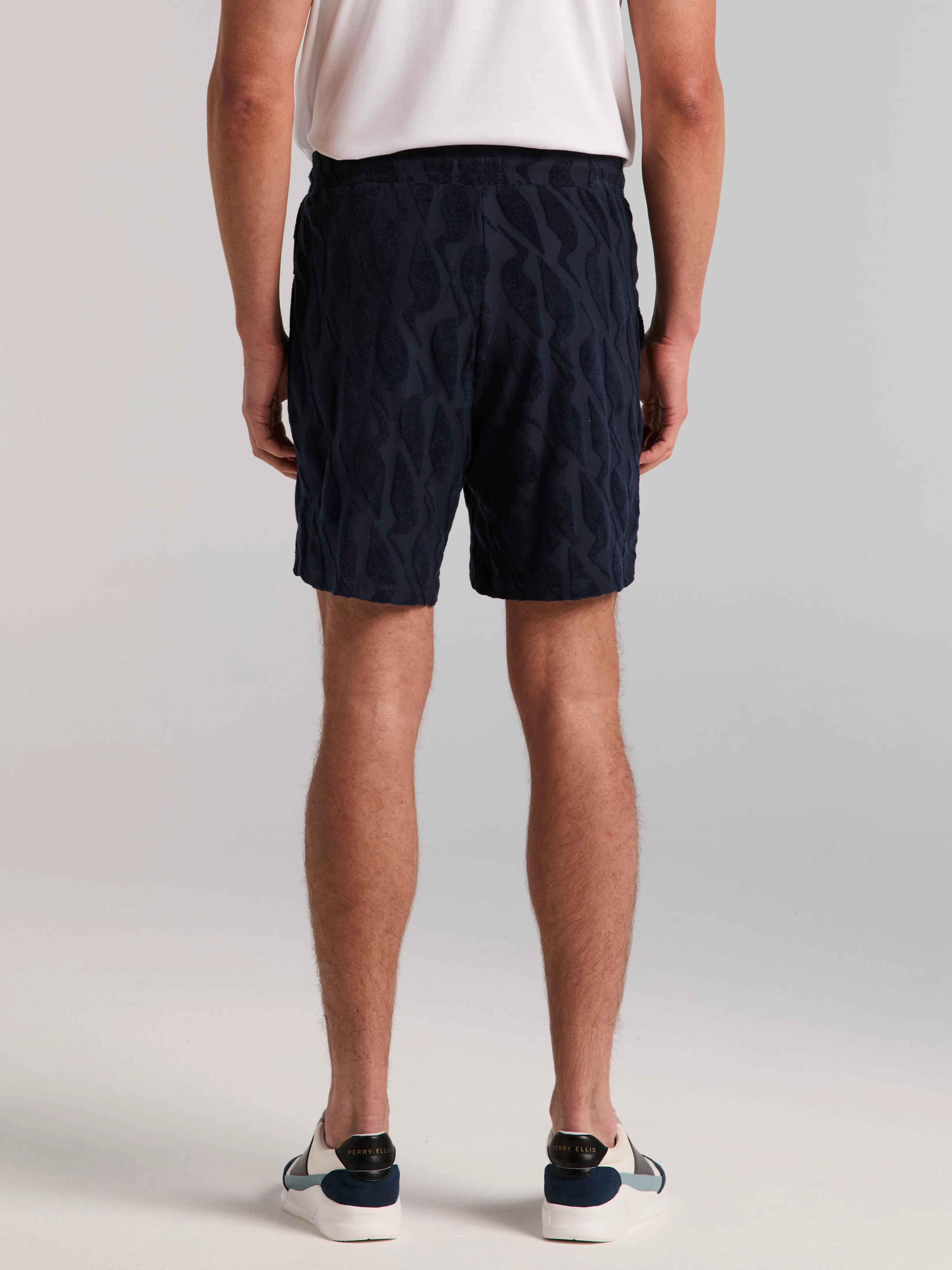 Jacquard Terry Cloth Drawstring Shorts - Image 3