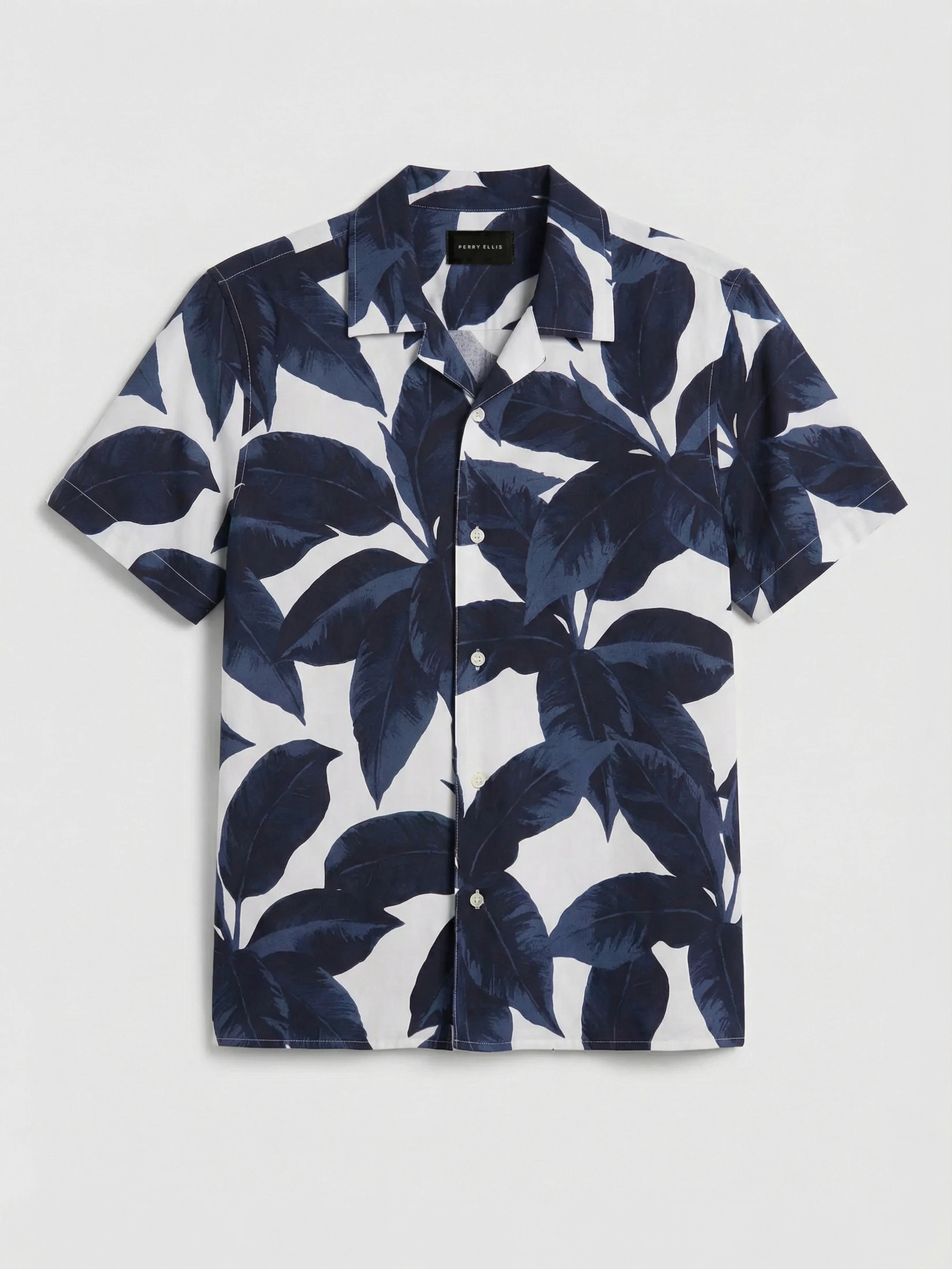Tropical Plant Print Camp Collar Shirt - Image 6