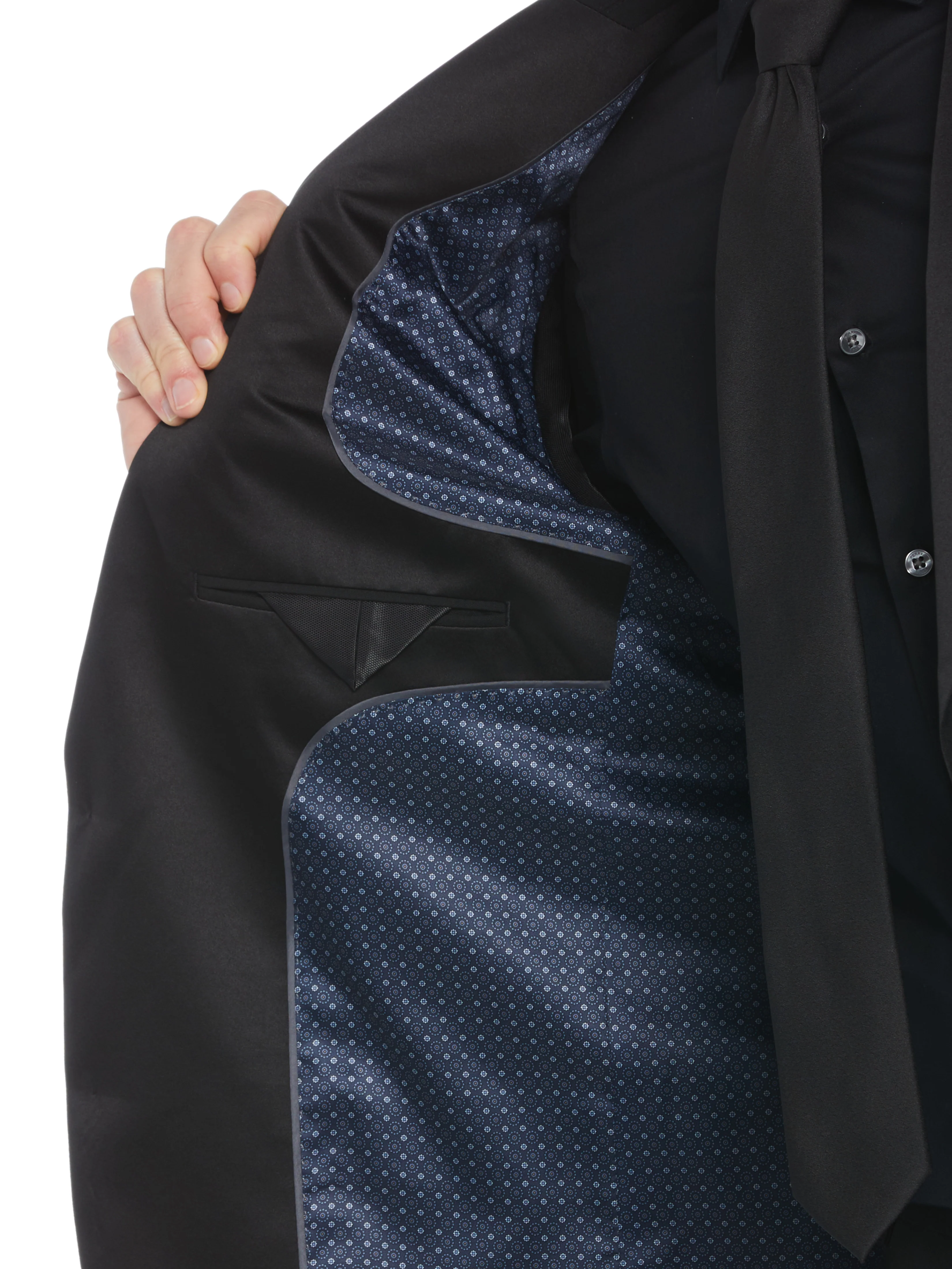 Satin Piecing Tuxedo Jacket - Image 4
