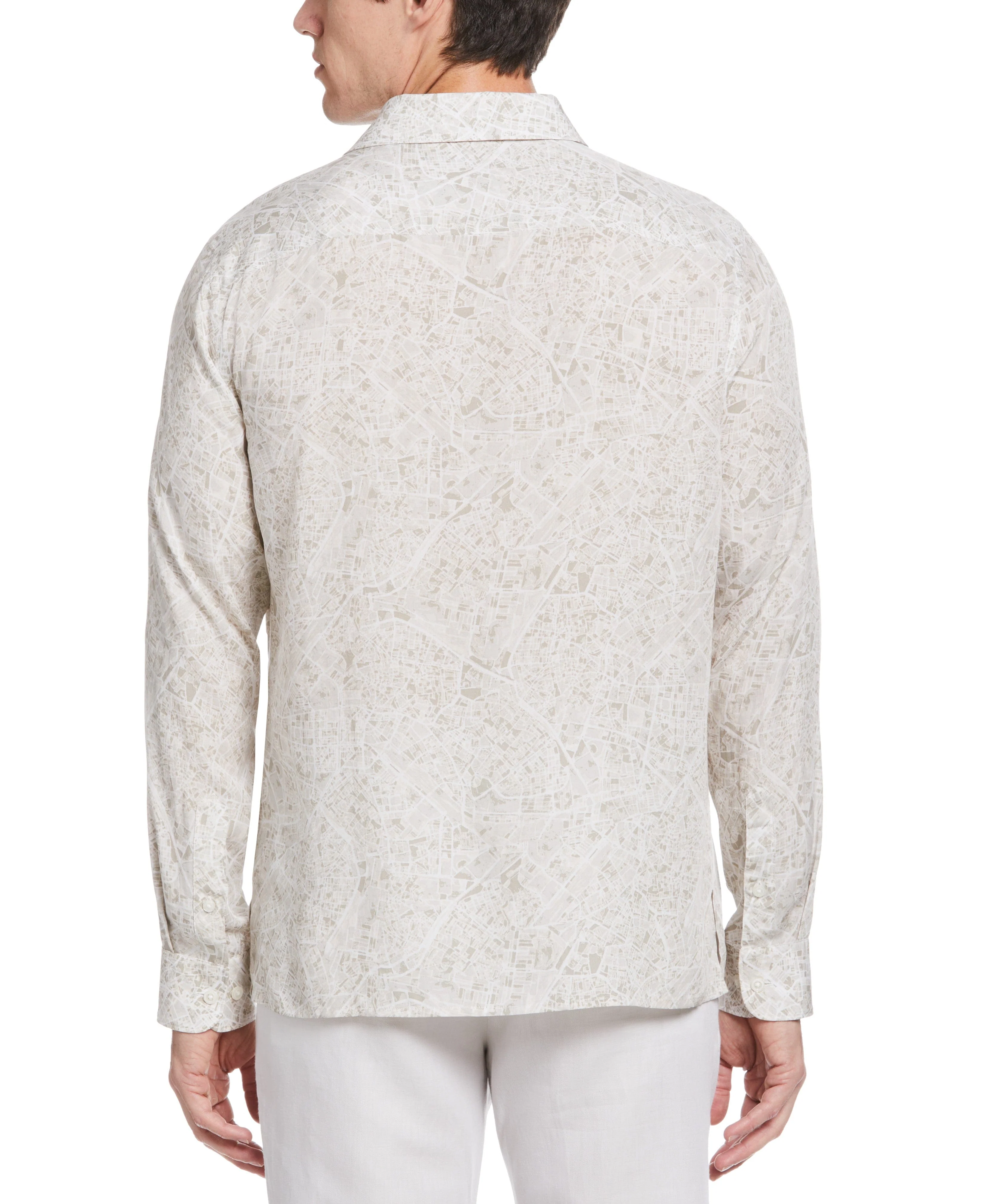Untucked Road Map Print Shirt - White - Image 2