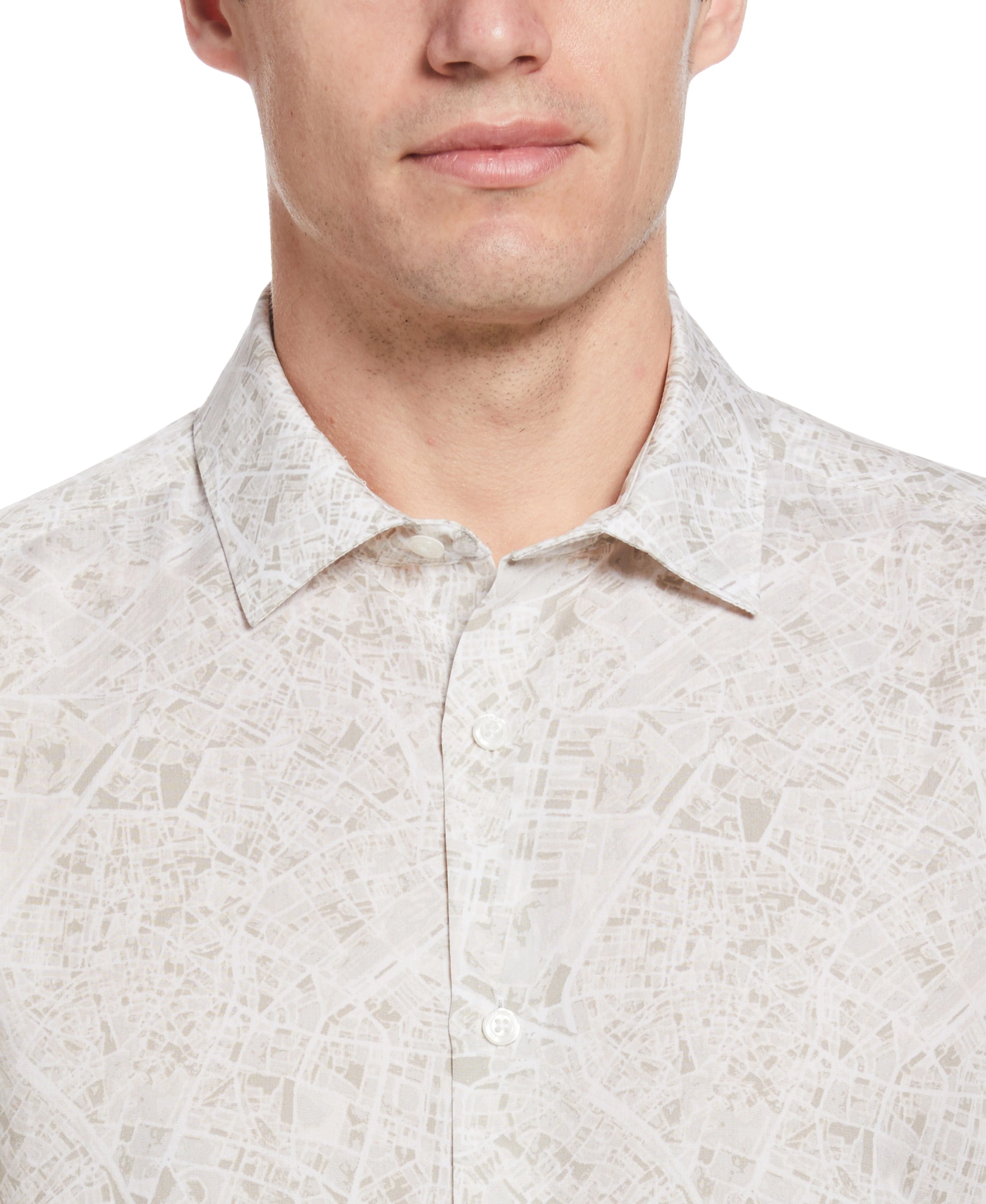 Untucked Road Map Print Shirt - White - Image 3