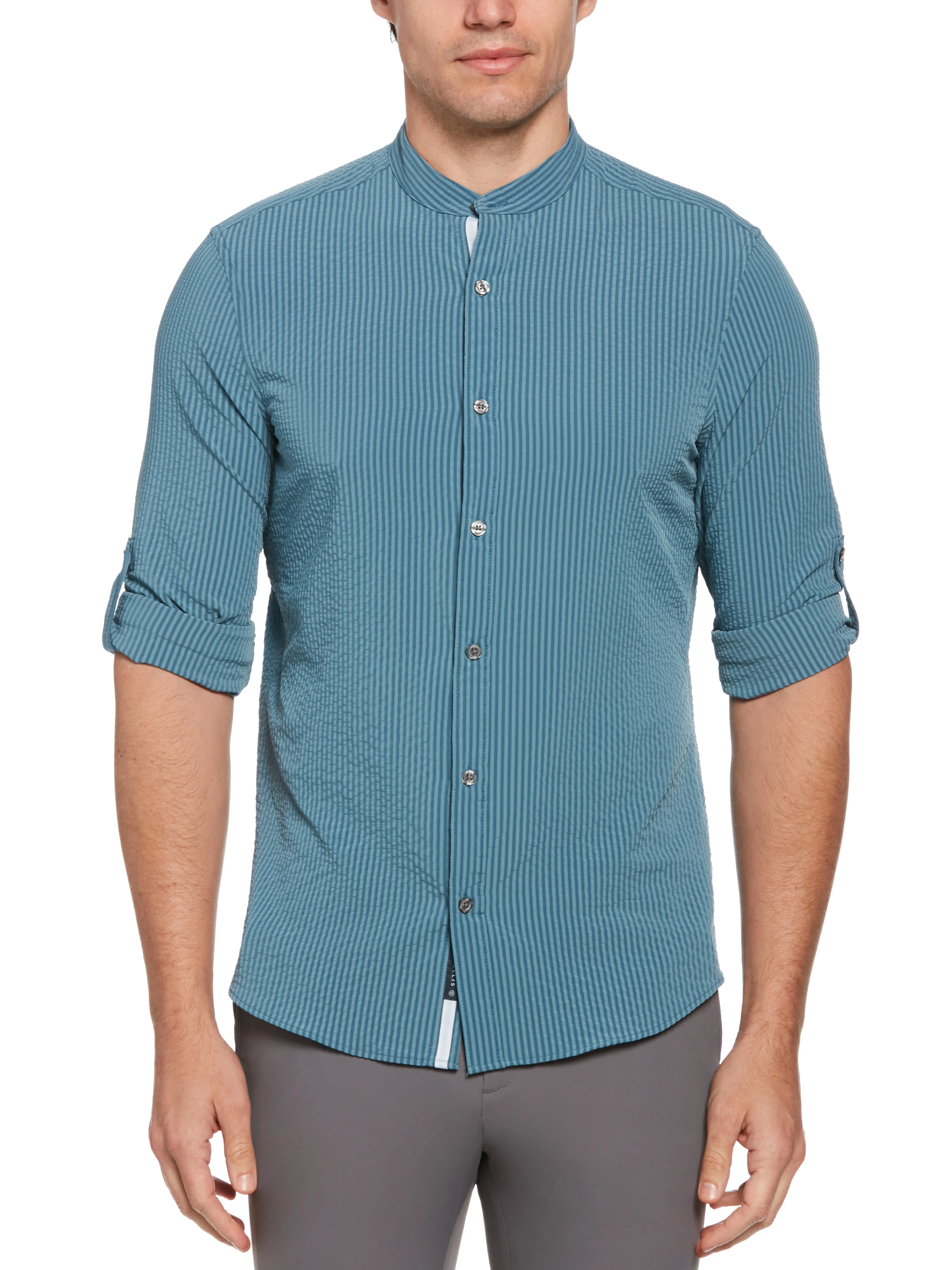 Untucked Total Stretch Slim Fit Seersucker Shirt - Image 3