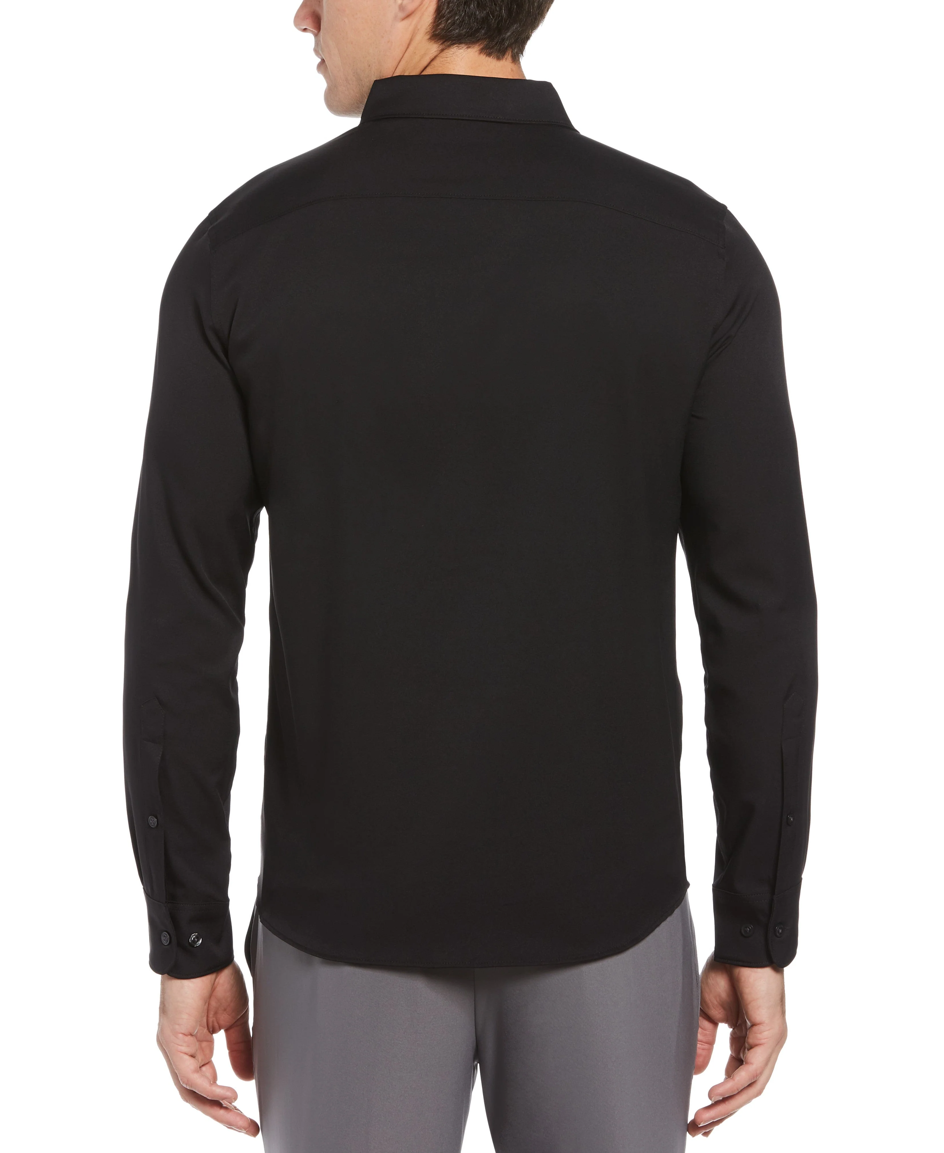 Big & Tall Untucked Total Stretch Solid Shirt - Image 5