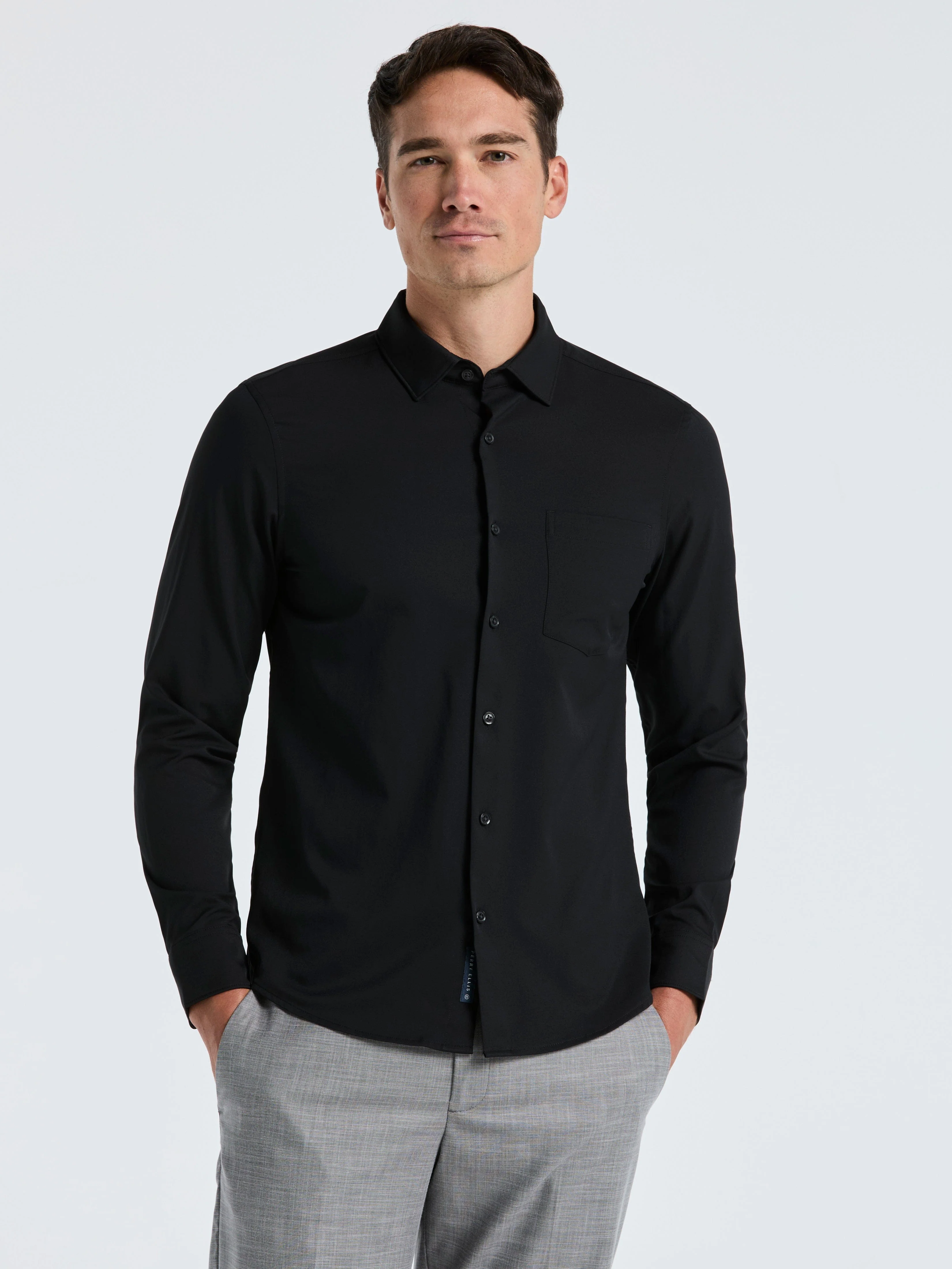 Untucked Total Stretch Slim Fit Solid Shirt - Image 5