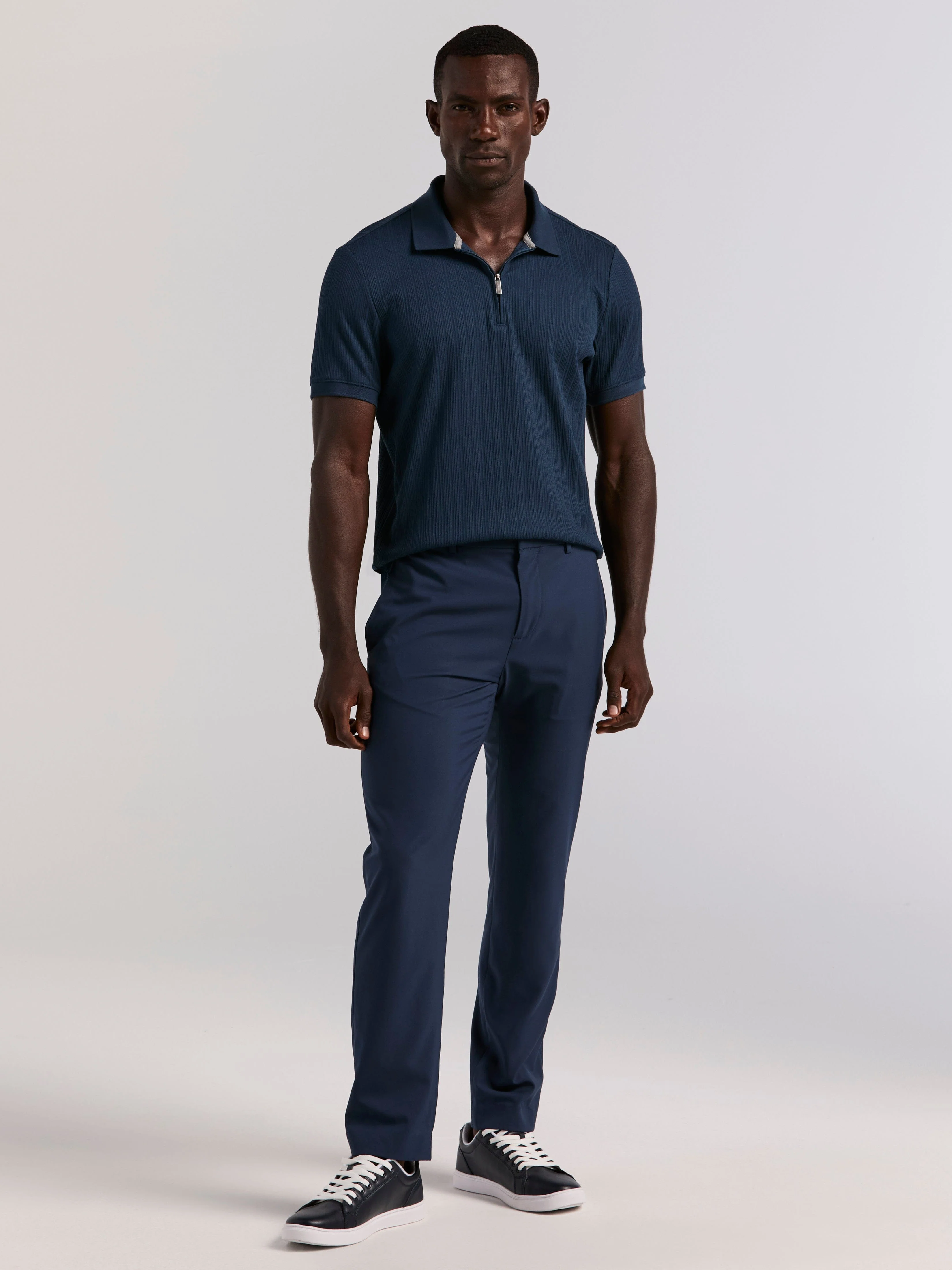 Variegated Vertical Ribbed Zip Polo - Image 15
