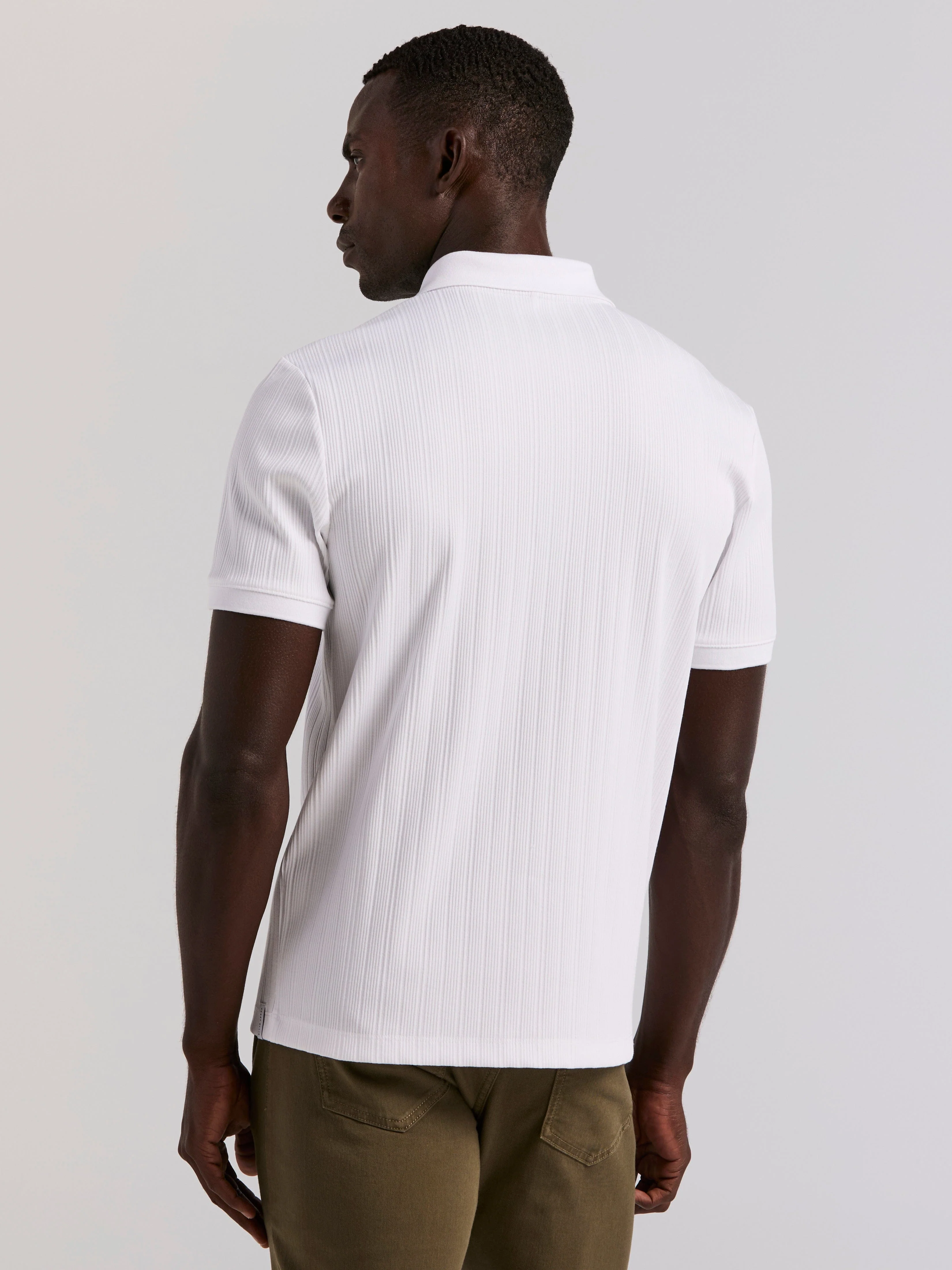 Variegated Vertical Ribbed Zip Polo - Image 9