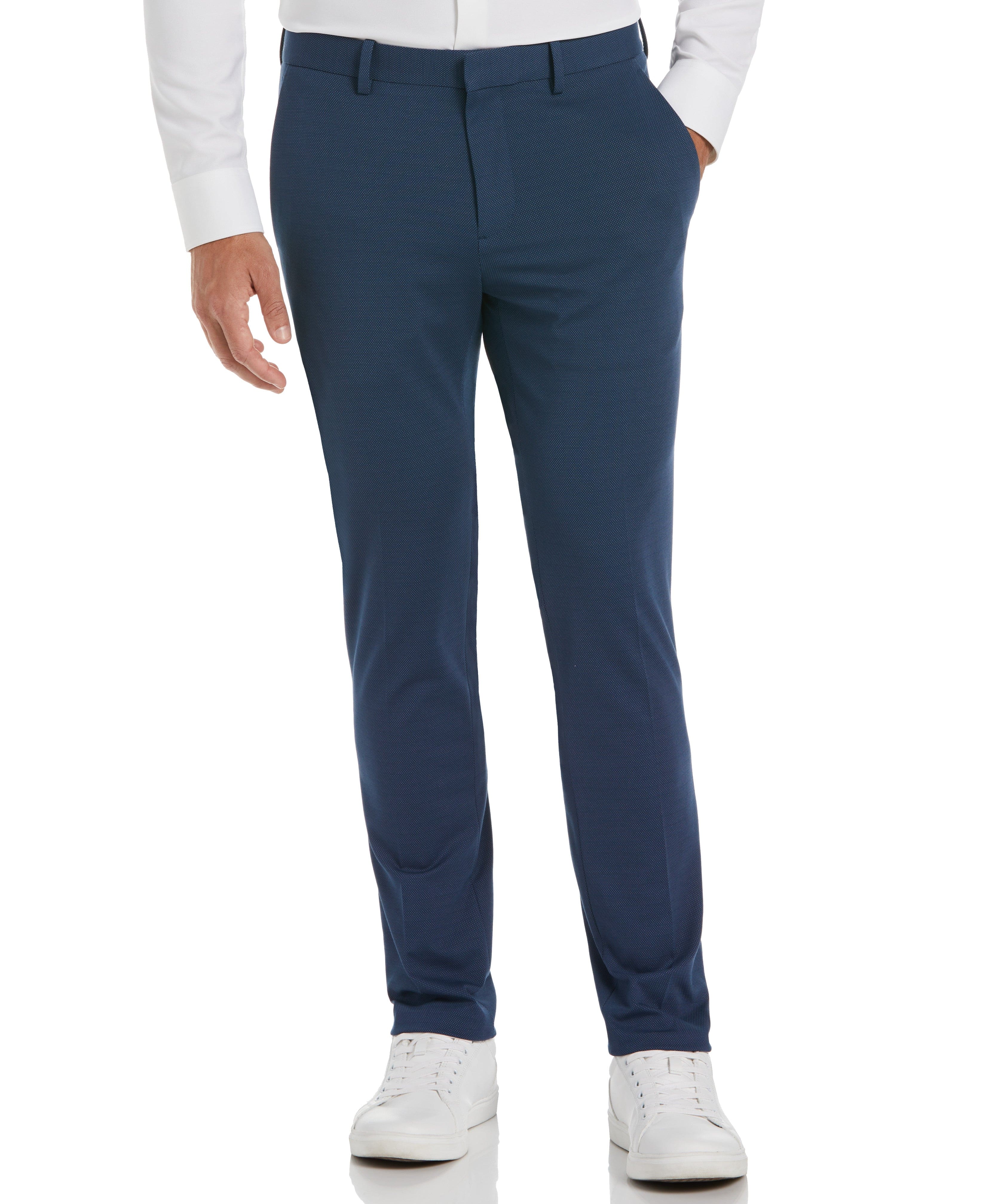 Very Slim Fit Flat Front Stretch Knit Suit Pant - Image 3