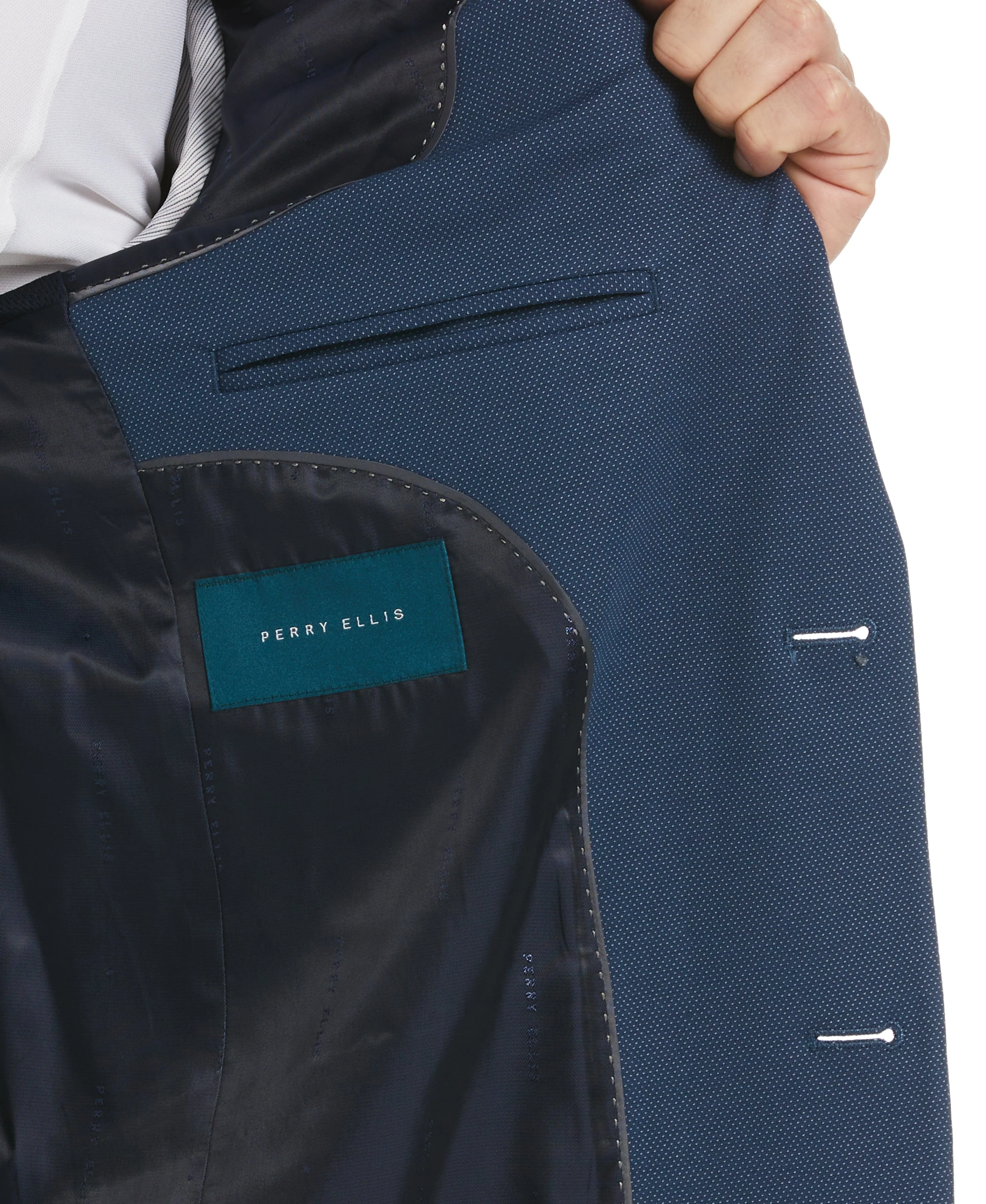 Very Slim Fit Textured Stretch Knit Suit Jacket - Image 3