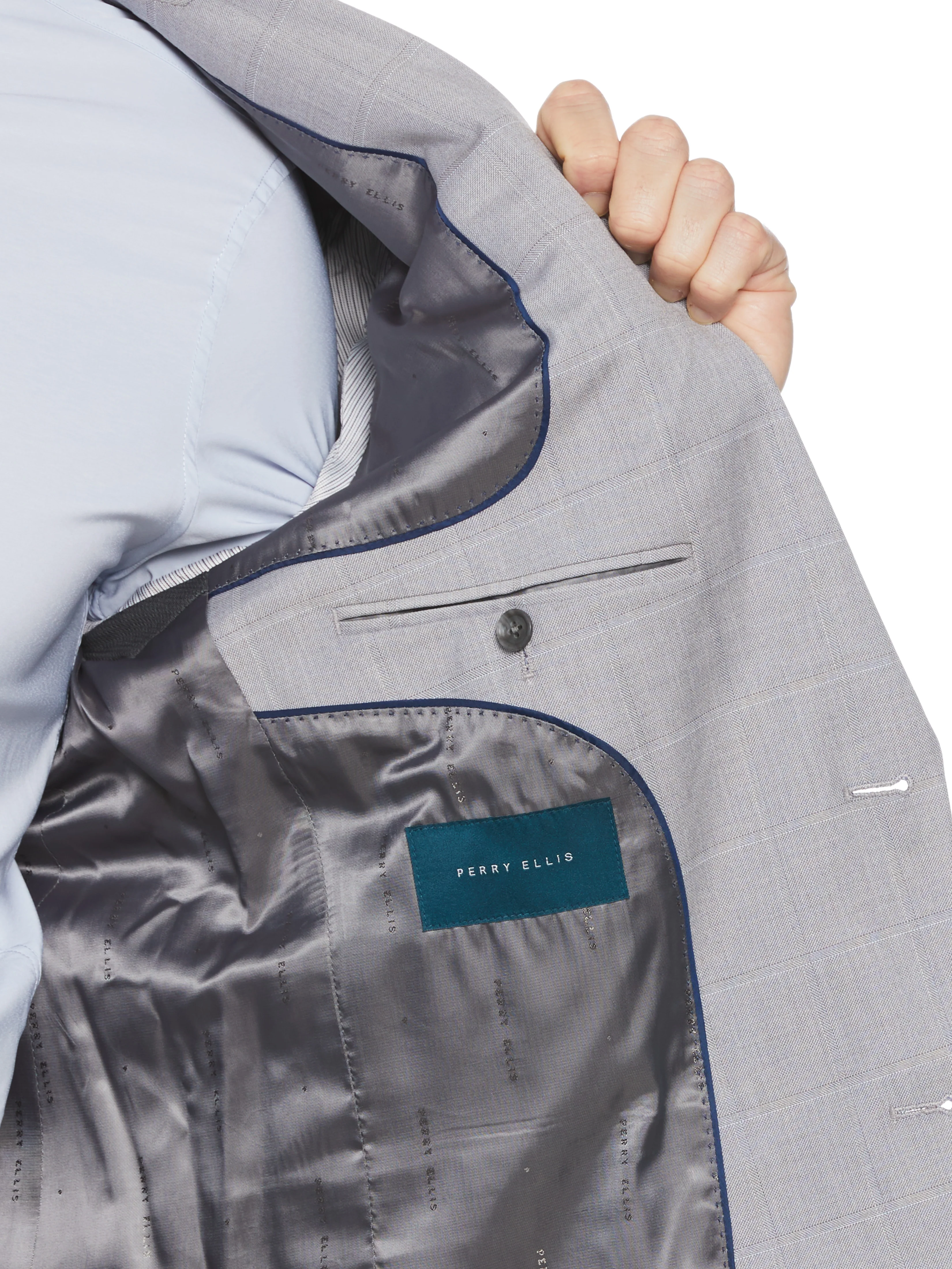 Windowpane Plaid Suit Jacket - Image 4